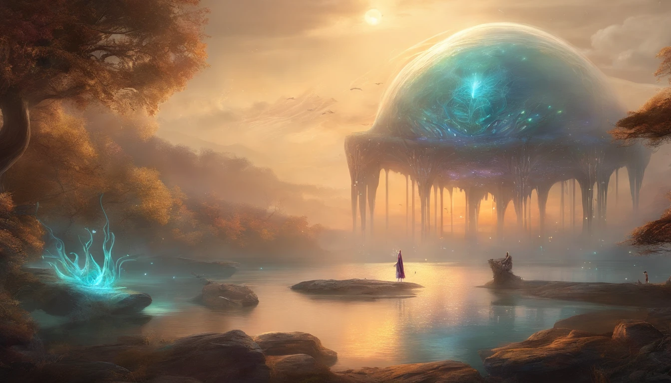 Transparent ethereal alien creatures,中景 the scene is,Full body like, highly detailed surreal vfx,oc rendered,Shot with 70 mm - AR 16:9 --q 2 --s 1000