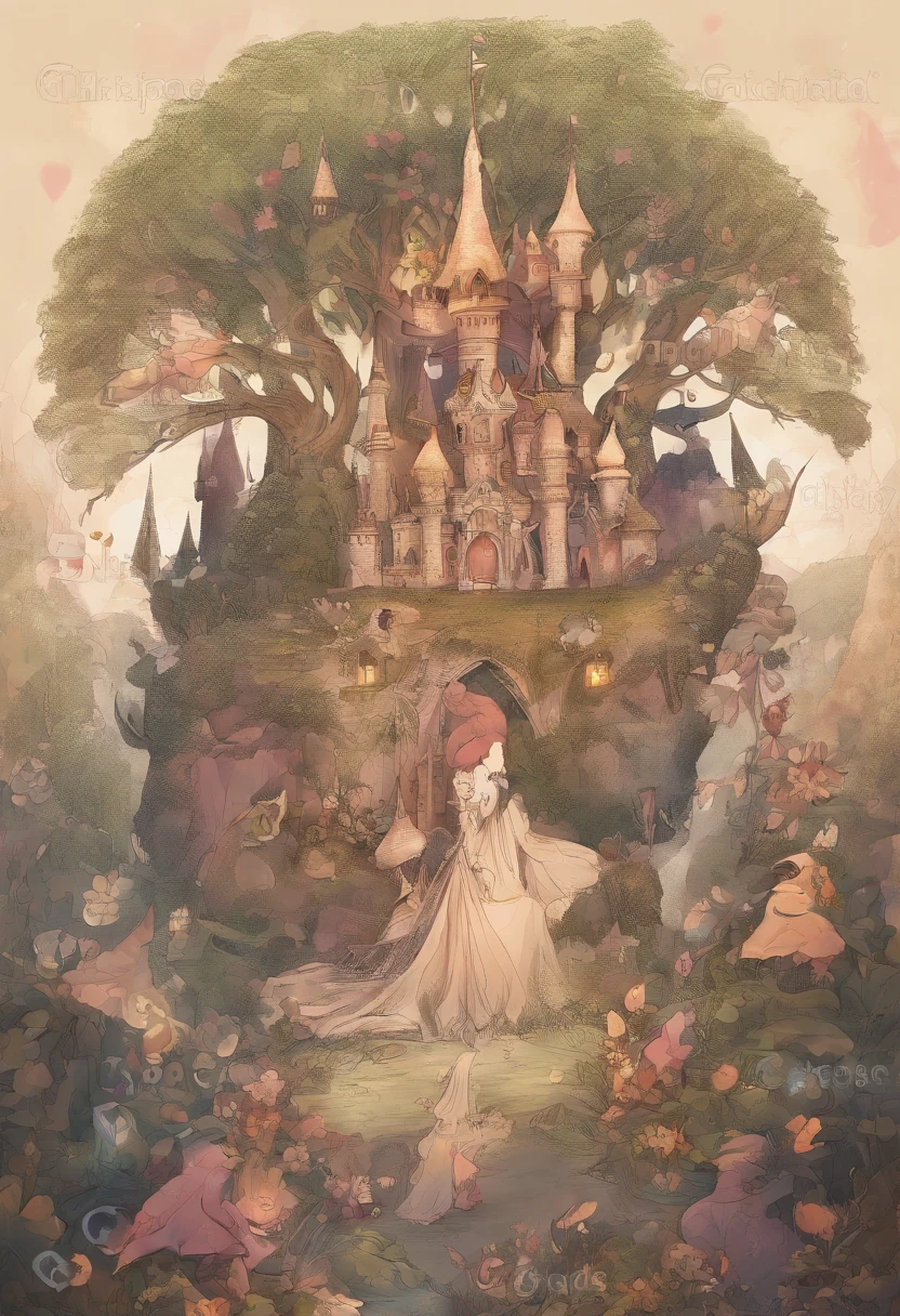 esquete_Estilo, sozinho, sombra, sketchfab, capa de livro_Enchanted Hearts: Tales of the Magic Land