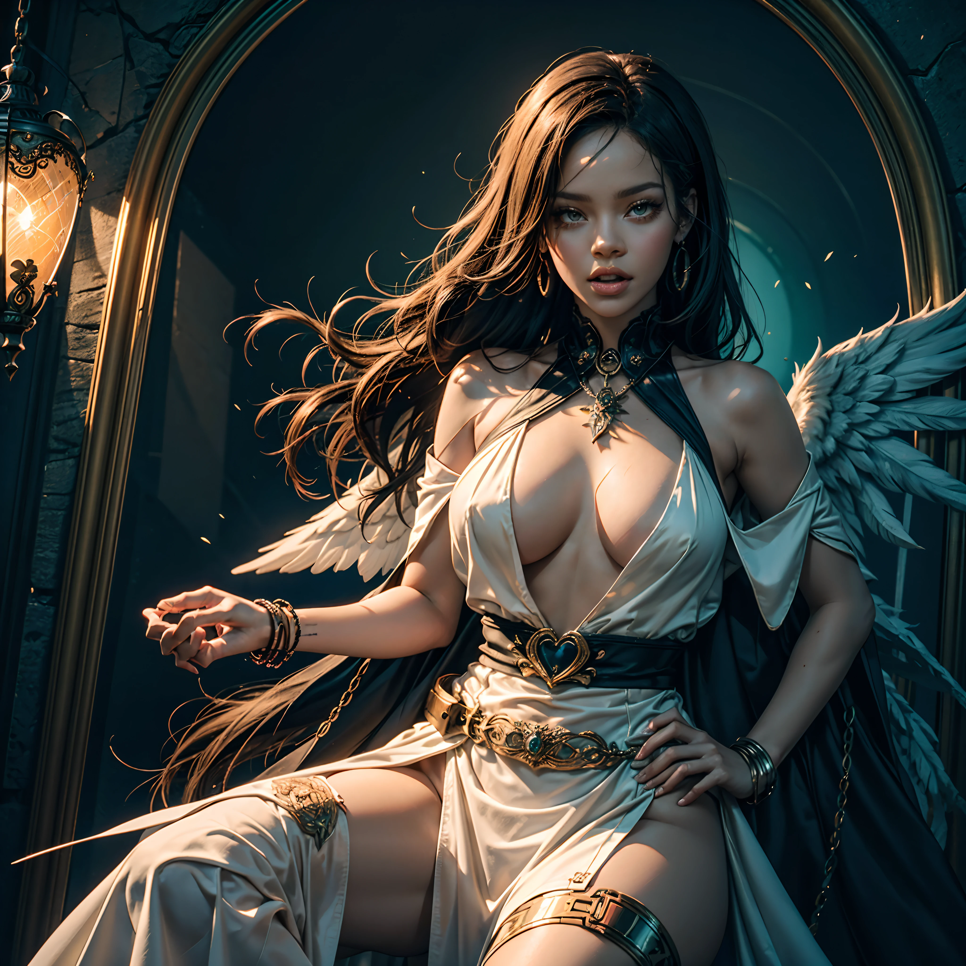 Masterpiece epic Diva Sunlight luminescence volumetric lightning contrast global illumination saturate ultra_high-resolution meticulously intricate analogique pro-photo-realistic ultra_high_quality ultra_high_detail optimal accurate cgi vfx sfx reflex 3dcg max color-coded extreme improved Octane_rendered UHD XT3 64K 32K 16K 8K DSLR HDR unrealengine5 romm rgb pbr 3dcg fxaa blu-ray fkaa txaa rtx ssao enhanced ultra_sharpness ecstatic graduate Will-o'-the-wisp pixie sprite iota garden conceptual angel female Jinx glamour walking Chevaleresque "Rihanna" Cosplay aristocratic Goddess surmounted wings surrounded intertwined feather éblouissantes Valkyrie-wings symmetrical athletic Native tanmed skin african dreads obvious agate perfect divine cheekbones effects reddened embarrassed lazuli gorgeous beautiful_Eyes Brown Pupils Black Iris Turquoise Sapphires Open Mouth Teeth Smiles tongue wet pilot Jacket Floating fringe Pearls Eccentric Cape Levitating Shoulders-Off chemise blanches dentelles clavicules papillotes reveal breasts falling sideboob felt satin orange corsait yellow spinel thick leather skirt soies assortie amples nombril revealing heart belt_chastity crux diamond cadena pubic scarlet pubis-hairy obvious indigo Size silver adorned padlock Gold thighs legs garters Gothic inox boots decorated onyx, Sun urban Outdoor Forest Beholder "medieval" outfits priestess ruby background equirectangular 360 mirror glass reflection monastery opal marble deep path ombre Sundrop lantern decorated dramatic mannequin armor chrome chain flat bands fathoms "Heavy Metal" richly lys rune rose ornate emerald plasma glyph Tourmaline wood leaf Earth engraving lava magic summon monster viceroy incandescent Crystalline invocation creature Queen Bee (EOS R6 135mm 1/1250s f/2.8 ISO400) bees conjuration monarch flowering butterfly dog howling floraison Shiba_Inu CGSCOSITY Hearth Ark Church "Ouroboros" Caduceus Cathedral chef-d' tatoo Bruce_Weber sex girl naked nsfw varied multi etc.