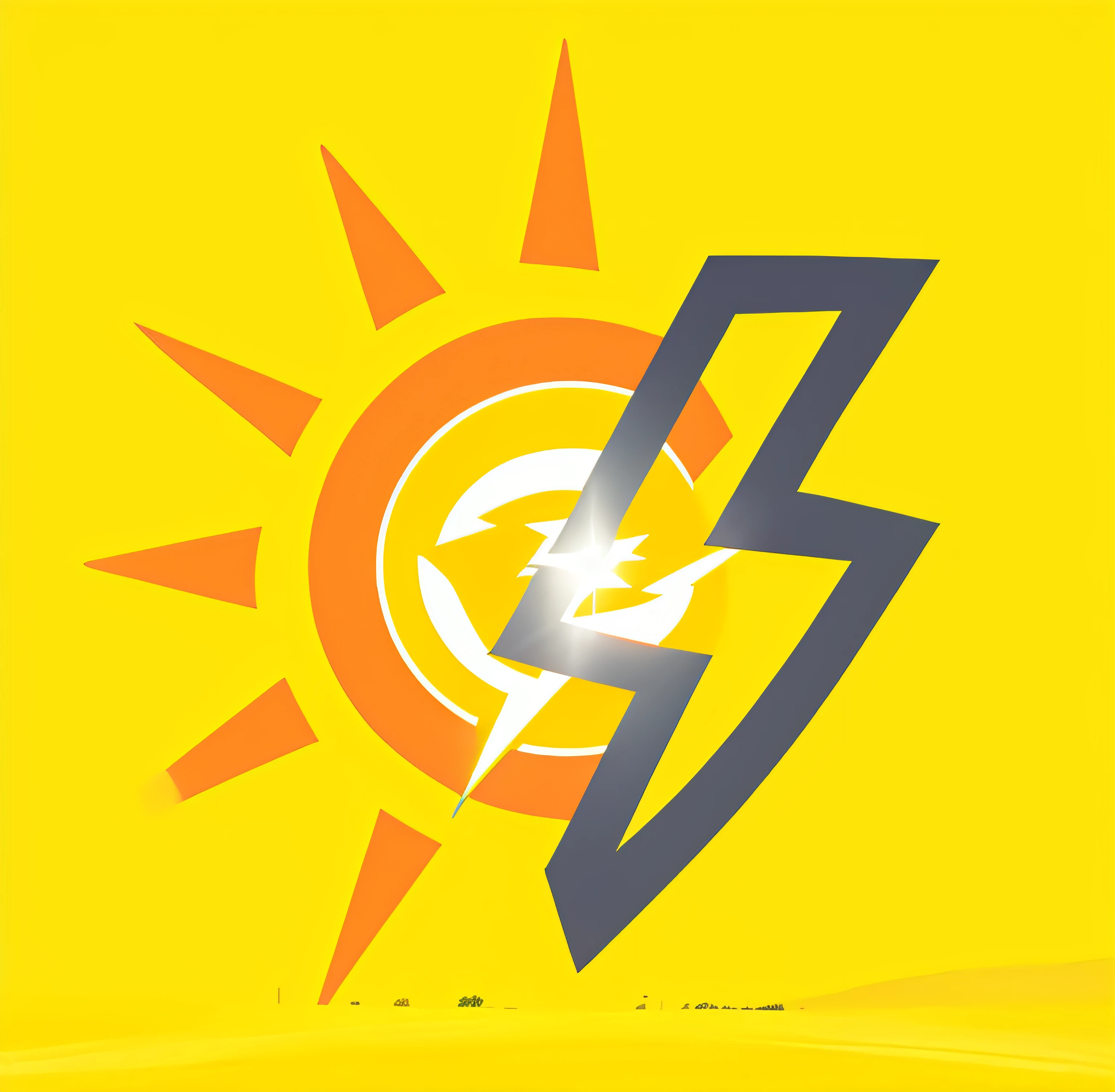 um fundo amarelo com um sol e um raio, tempo muito ensolarado, Tempo ligeiramente ensolarado, tempo ensolarado, webdesign icon for solar carport, lightning symbol, flash amarelo, eletricidade, parcialmente ensolarado, electricity superpowers, tempo escaldante, with lightning bolts, electric energy, Tempo nublado ligeiro, tempo frio e ensolarado, luz solar direta, ๐ช ๐จ;๐๐