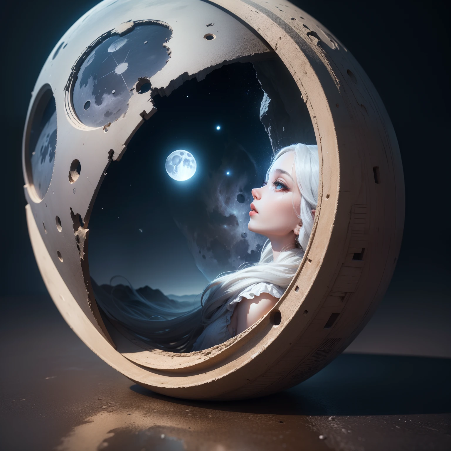 Best quality, masterpiece, the moon, no human, 3D art