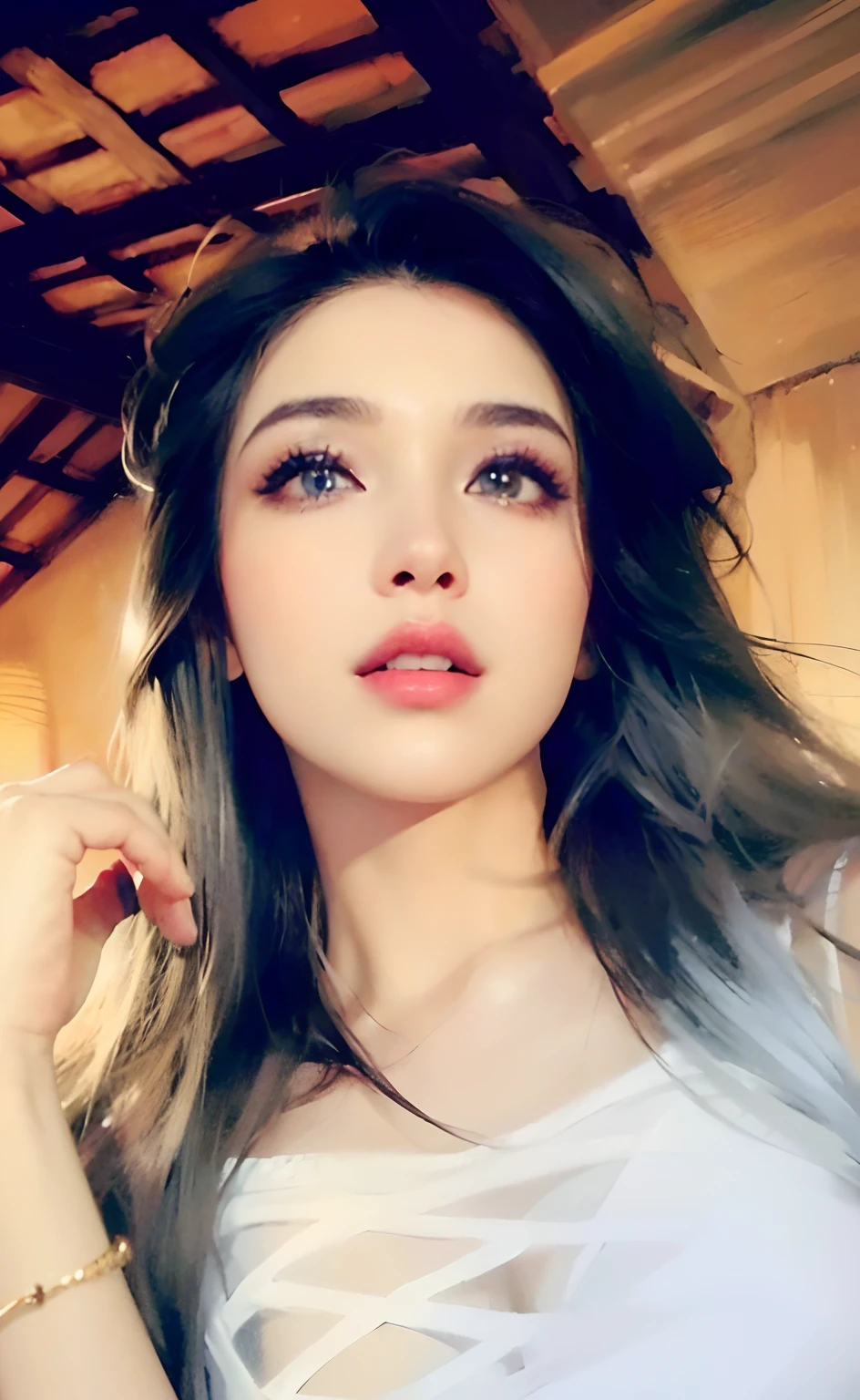 (obra-prima: 1.3), (8k, fotorrealista, foto RAW, melhor qualidade: 1.4), (1girl), rosto lindo, (rosto realista), (cabelo preto, cabelo curto: 1.3), penteado lindo, olhos realistas, belos detalhes olhos, (pele realista), pele bonita, (pullover), absurdos, atrativos, ultra high-resolution, ultra realista, altamente detalhado, proportion Aurea, loira, fundo medieval, montanha, fundo montanhoso, inverno