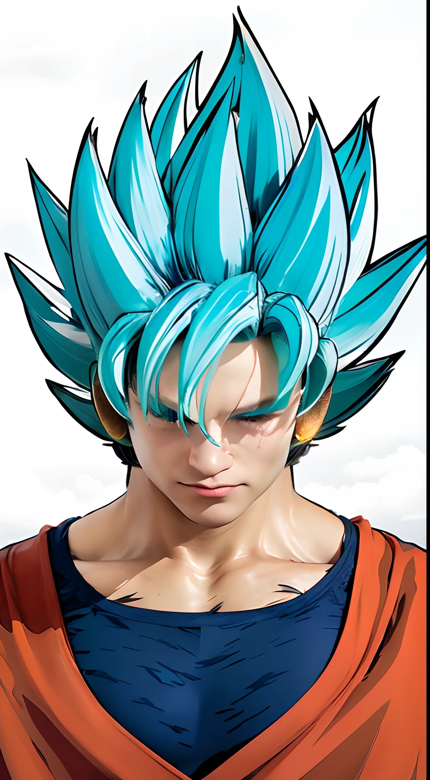 (realistic:1.3), finely detailed, quality, rembrandt lighting, (masterpiece:1.2), (photorealistic:1.2), (best quality), (detailed skin:1.3), (intricate details), dramatic, ray tracing, 1man, japanese muscle man, glowing blue hair, 21 years old, (Meadow, Sun, Clouds, Field, Farming, Starlight, Walking trail)