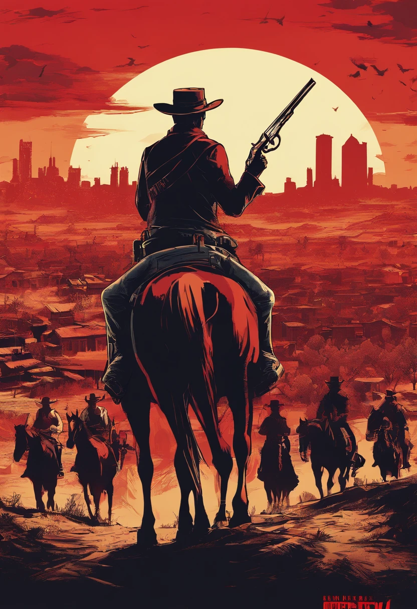 (red dead redemption 2 style,1899 year, 6 outlaws riding horses,gang,art poster,saint Denis city from RDR2 game ,six outlaws.six guys,saint Denis city background)
(best quality,4k,8k,highres,masterpiece:1.2),ultra-detailed,(realistic,photorealistic,photo-realistic:1.37),HDR,UHD,studio lighting,ultra-fine painting,sharp focus,physically-based rendering,extreme detail description,professional,vivid colors,bokeh,portraits
,landscape,horror,anime,sci-fi,photography,concept artists
,red orange,deep shadows, warm tones, vibrant colors
,soft, warm natural light, dramatic highlights and shadows, backlighting