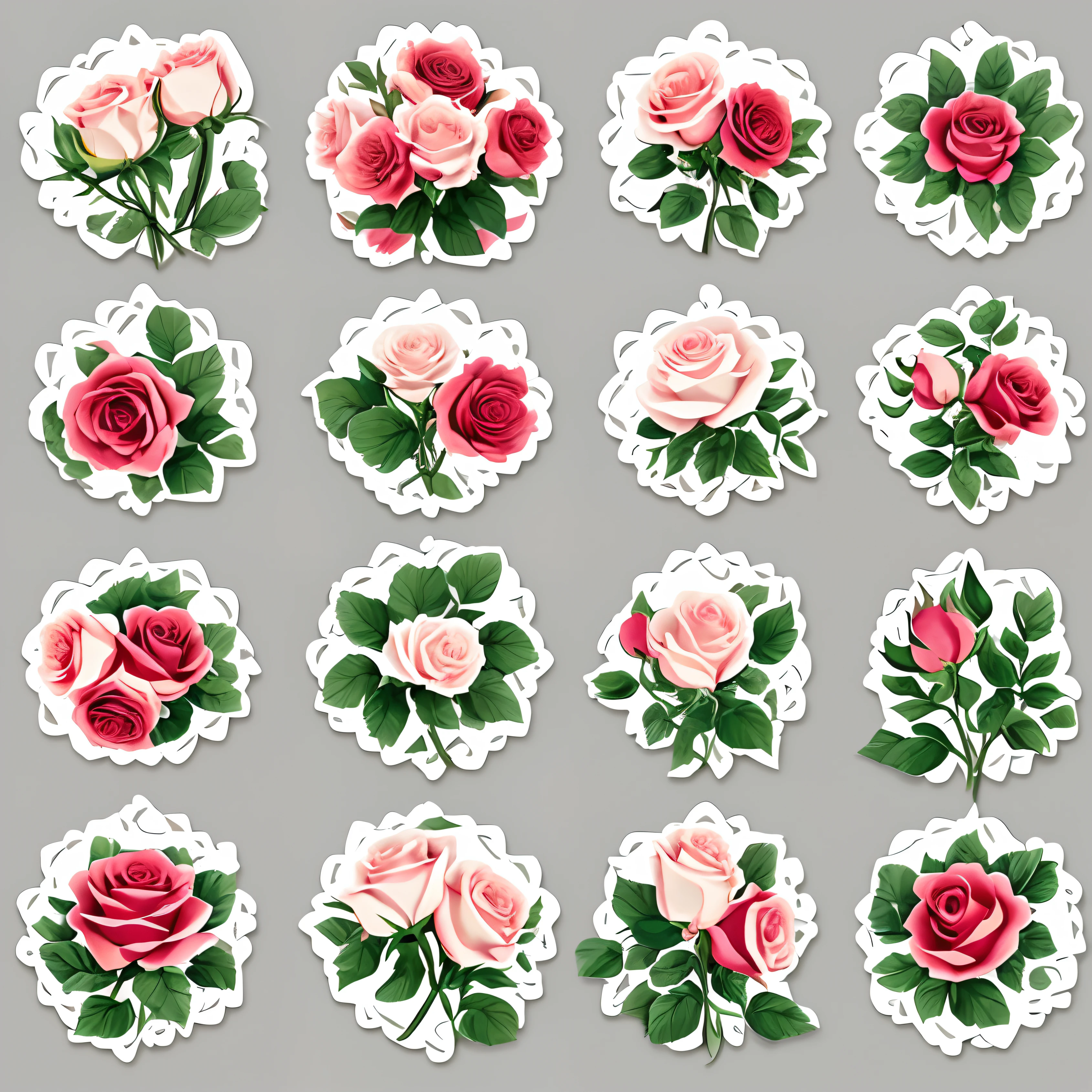 Bunch of roses vector art , white background, realistic , crisp lunes