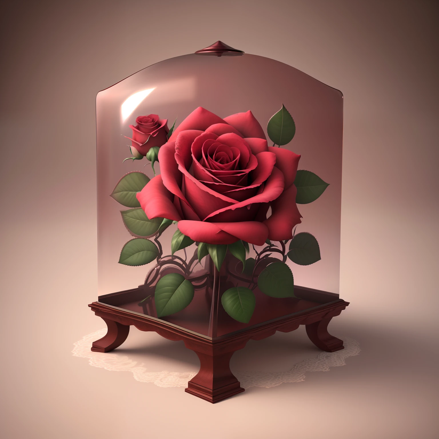 Rose vintage, transparent background, highly detailed , digital art, colorful, realistic, 3D