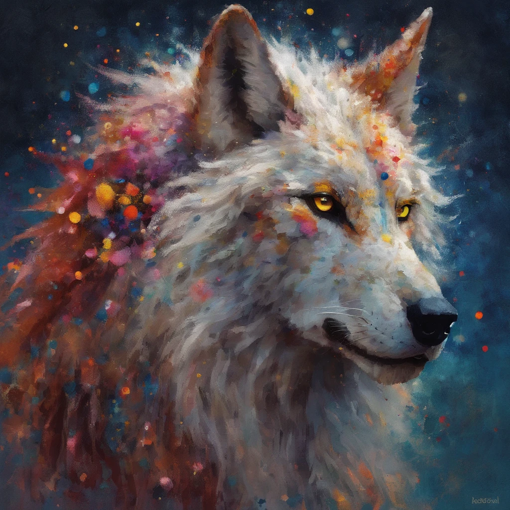 Male with wolf ears and wolf tail, long white hair with flowing long locks,, thin beard, Shirtless, Wear fingerless gloves, Wear worn jeans, I'm sweaty