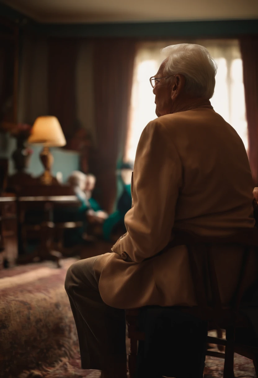 Old people male people 1人 Rear view realisitic Live Action
