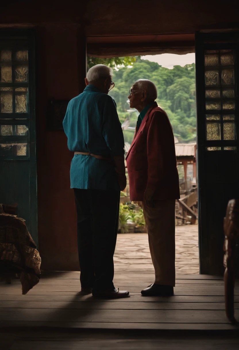 Old people　male people　1人　Rear view　realisitic　Live Action
