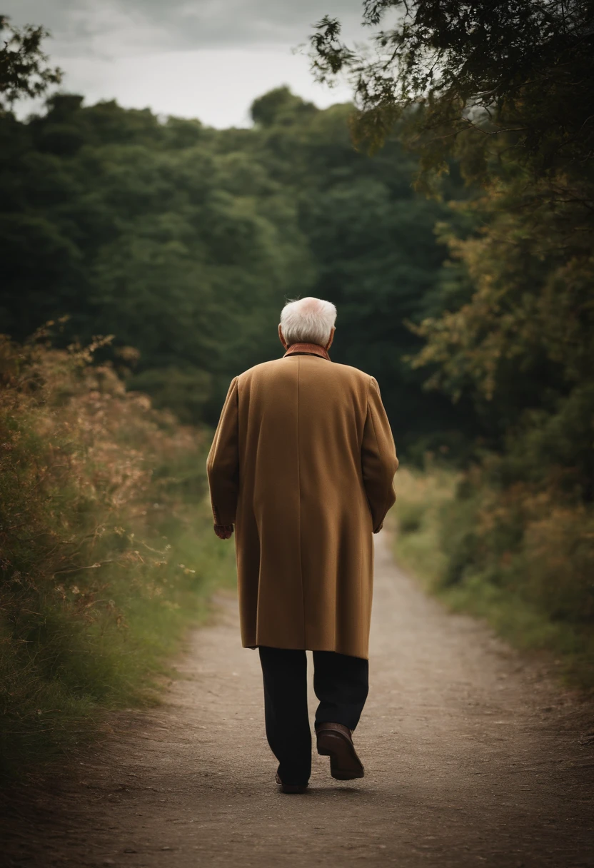 Old people male people 1人 Rear view realisitic Live Action