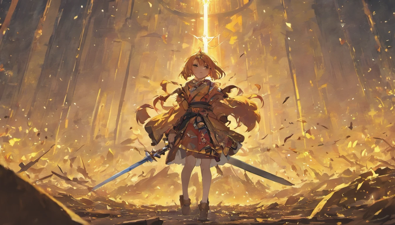 Wallpaper for desktop (4K) human take long sword stuck in the ground