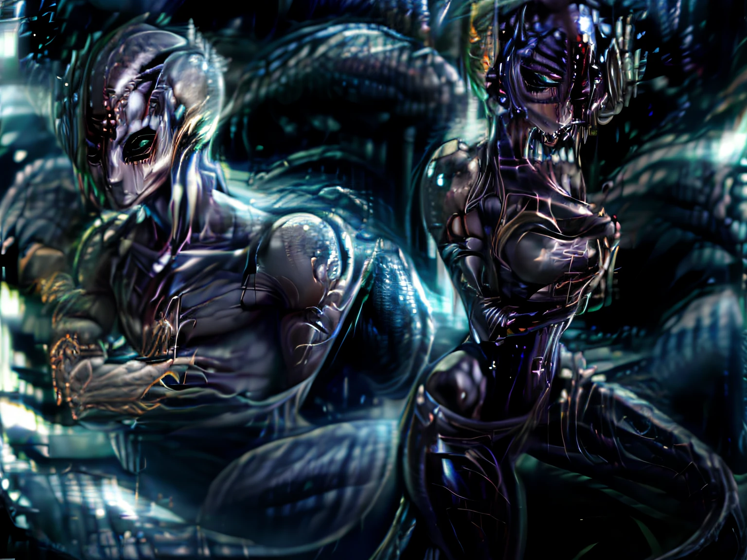 Translucent ethereal aliens