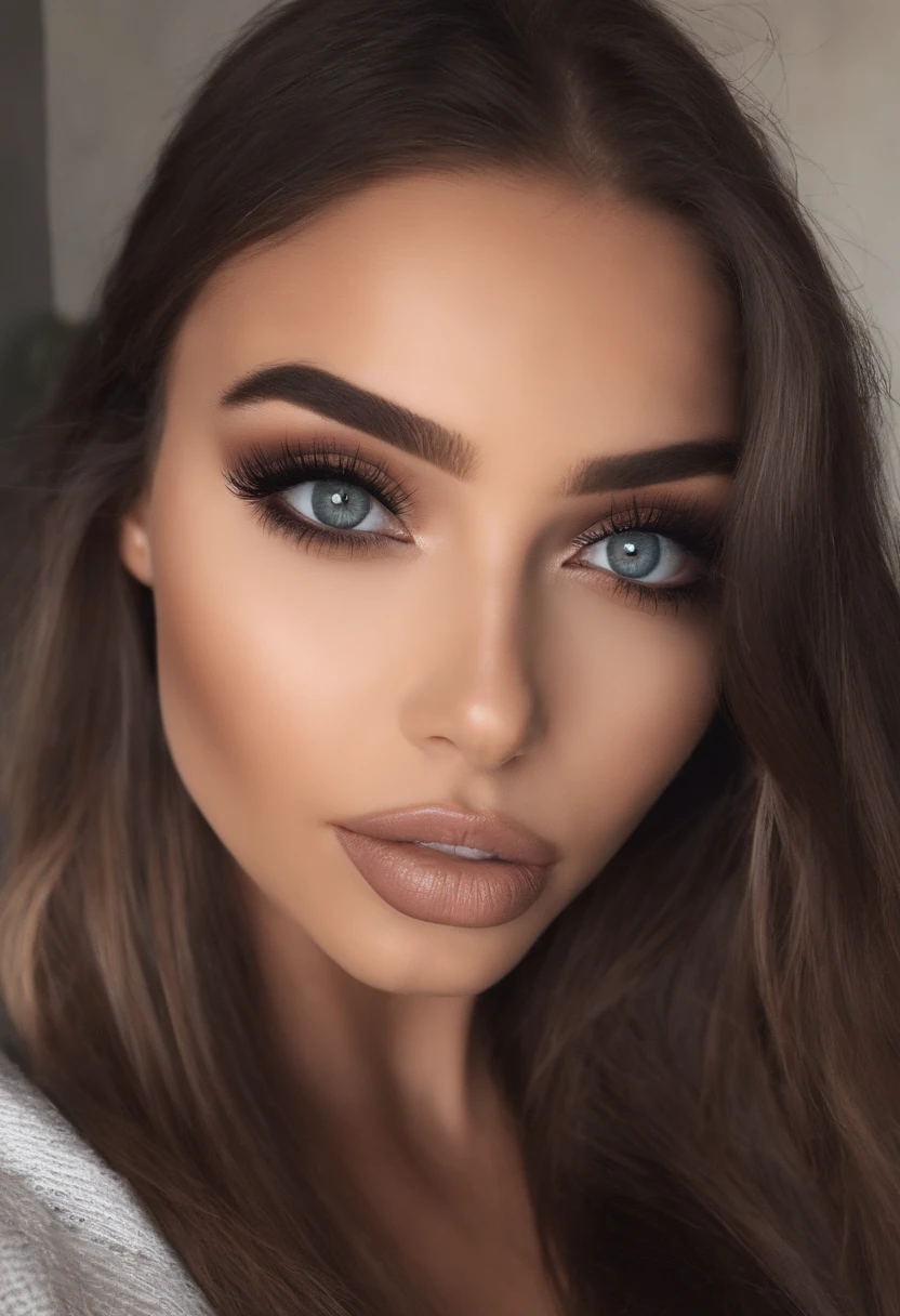 Arafed Mujer con ropa negra sexy atractiva, Chica sexy con ojos marrones, Retrato Sophie Mudd, cabello negro y ojos grandes, selfie de una mujer joven, Ojos del dormitorio, Violeta Myers, sin maquillaje, Maquillaje natural, staring directly into camera, cara con artgram, maquillaje sutil, Impresionante foto de cuerpo completo, en un techo , escote