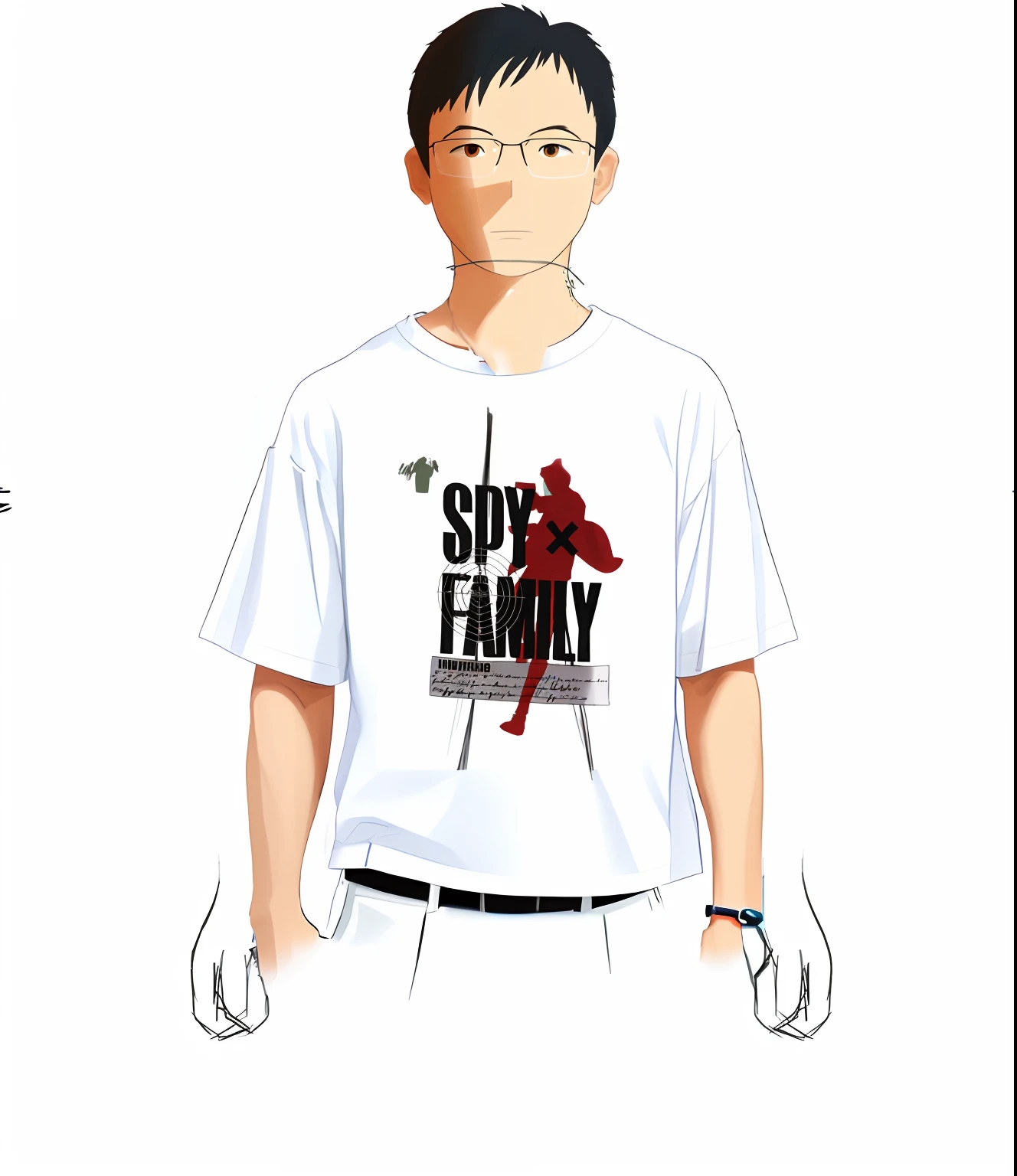 schoolboy,white short sleeve