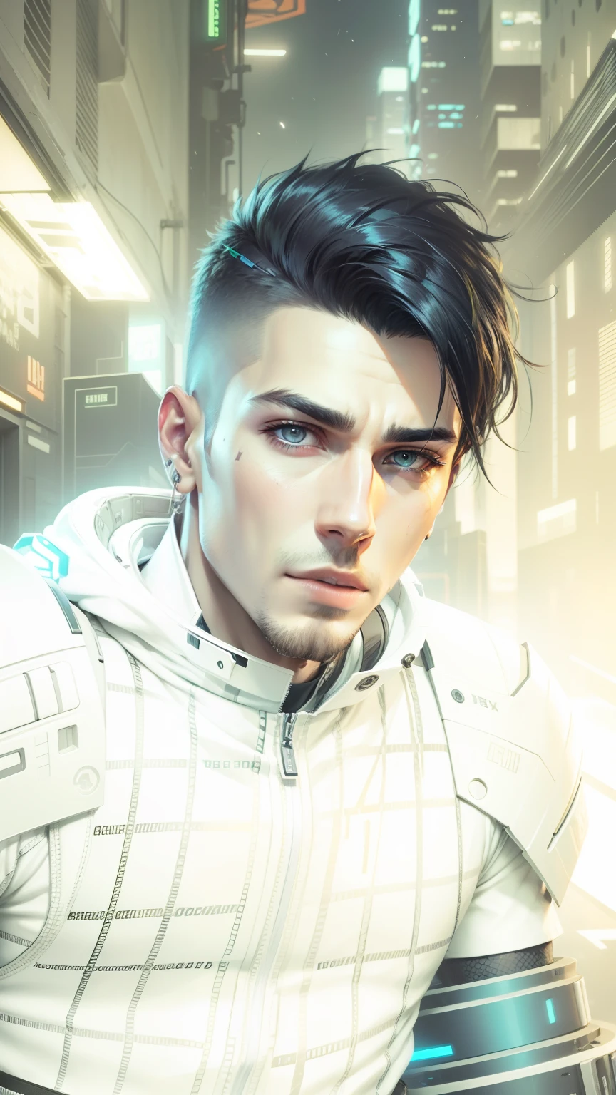 Change background cyberpunk handsome boy, realistic face,8k, ultra realistic