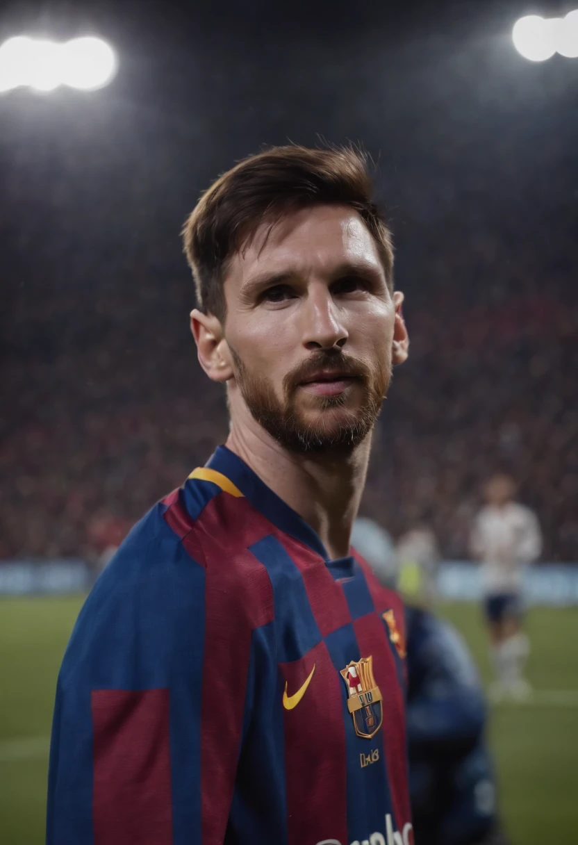 Lionel messi com cabelos longos e loiros