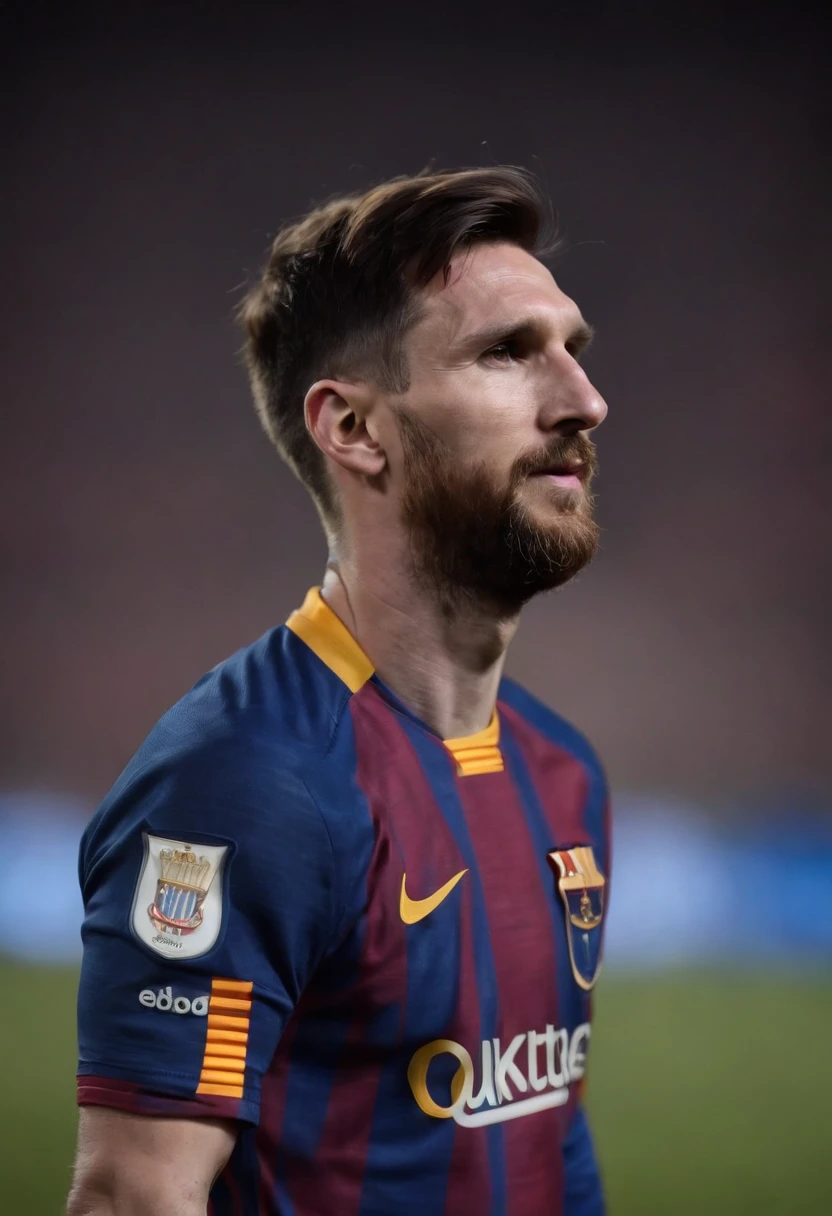 Lionel messi com cabelos longos e loiros