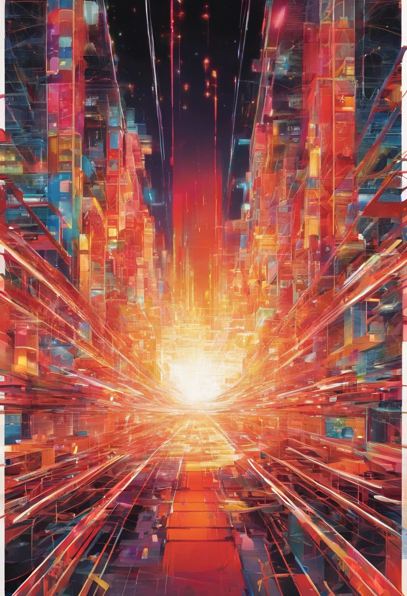 Dimensional portals, wormhole, portals from another dimension, portals appearing in the city, destruction scene, epic, otherworldly portals appearing,Red and yellow tones, special effects, dimensional rifts, vibrant colors, detailed lines, webtoon anime style, perfect painting, high resolution, incredible quality, 16k, Full HD, epic scene