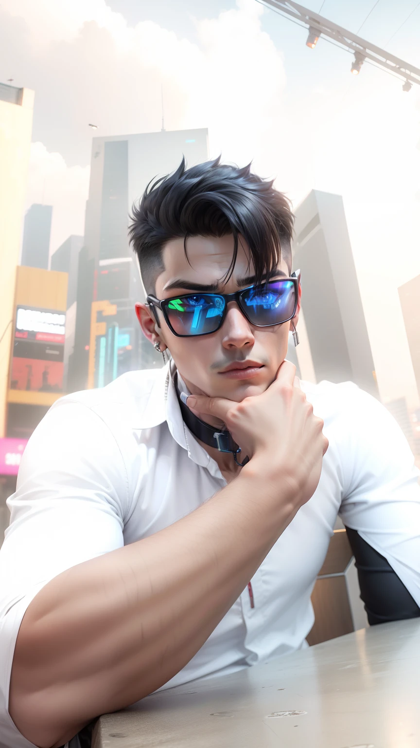 Change background cyberpunk handsome boy, realistic face,8k, ultra realistic