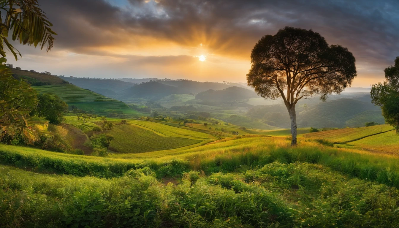 linda imagem de uma porteira de uma fazenda com natureza, beautiful view