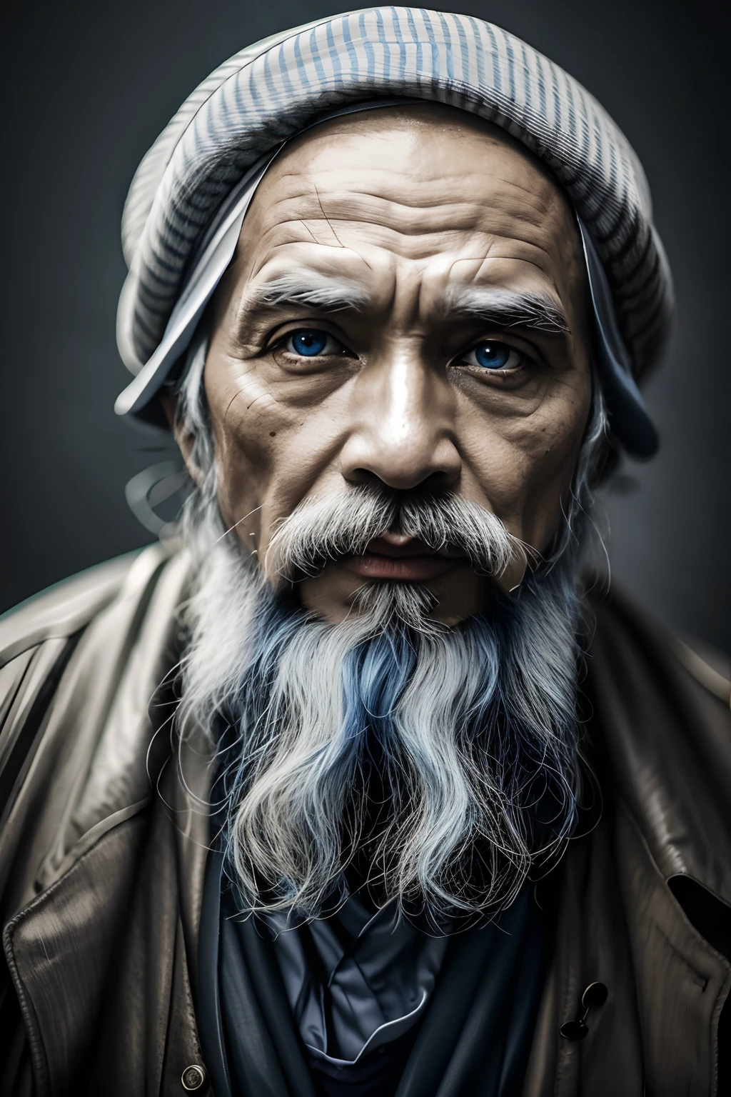 blue eyes wear songkok kopiah