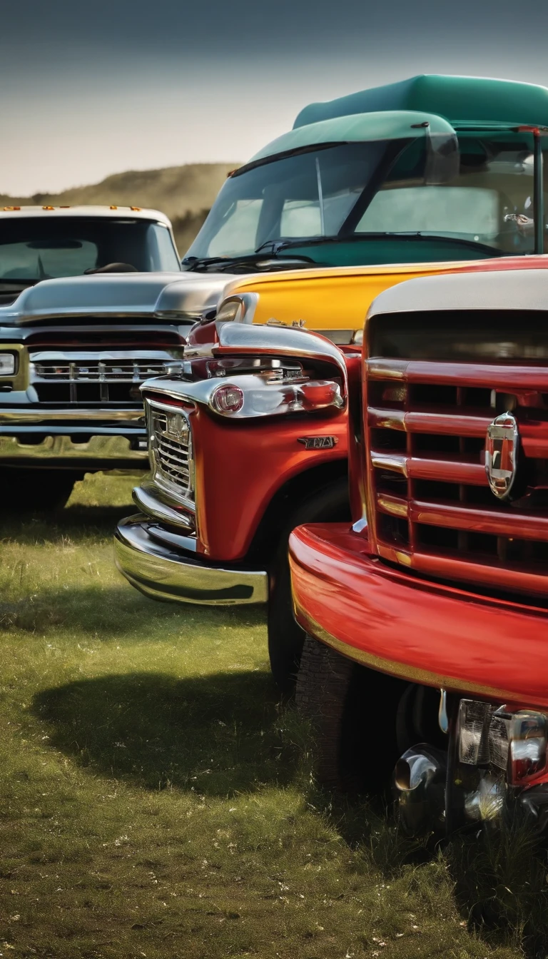 two pickup trucks