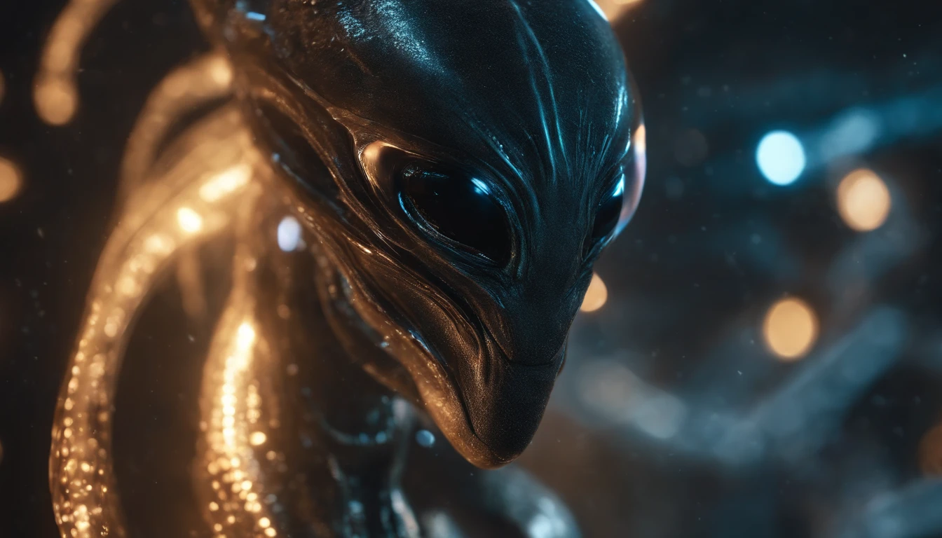 Transparent ethereal alien creatures,with light glowing,the night,中景 the scene is,Full body like, highly detailed surreal vfx,oc rendered,Shot with 70 mm - AR 16:9 --q 2 --s 1000