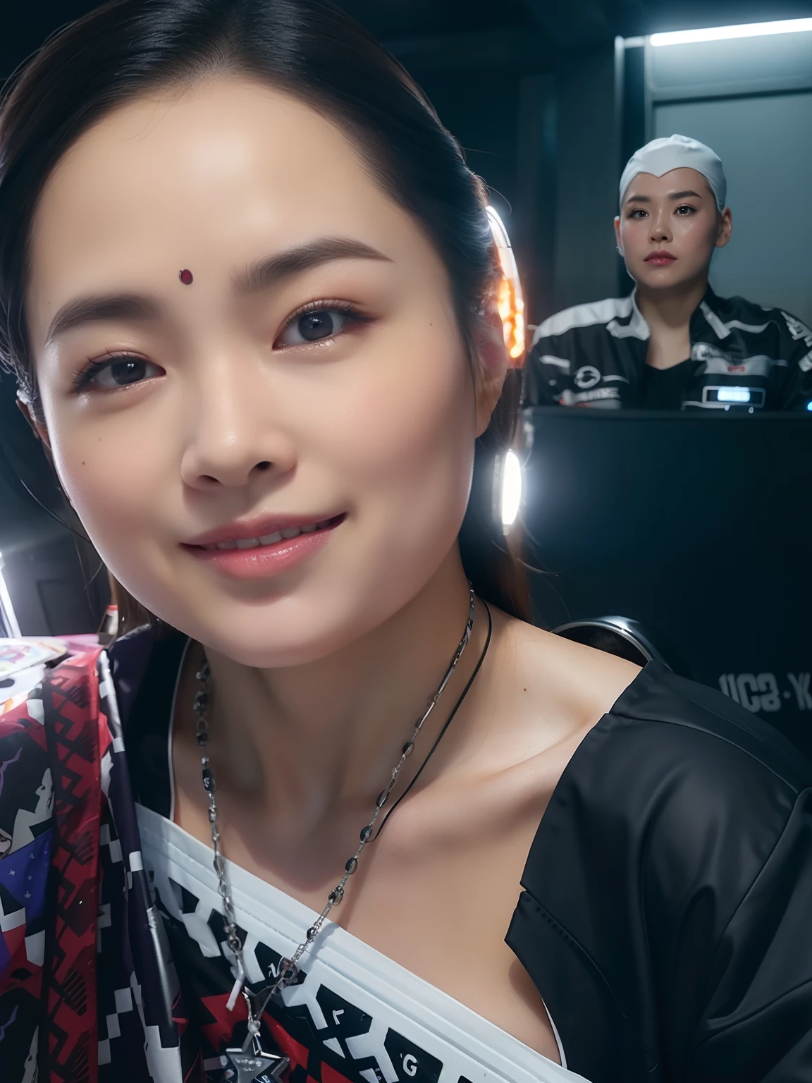 beautiful realistic face Cyber puck,8k ultra