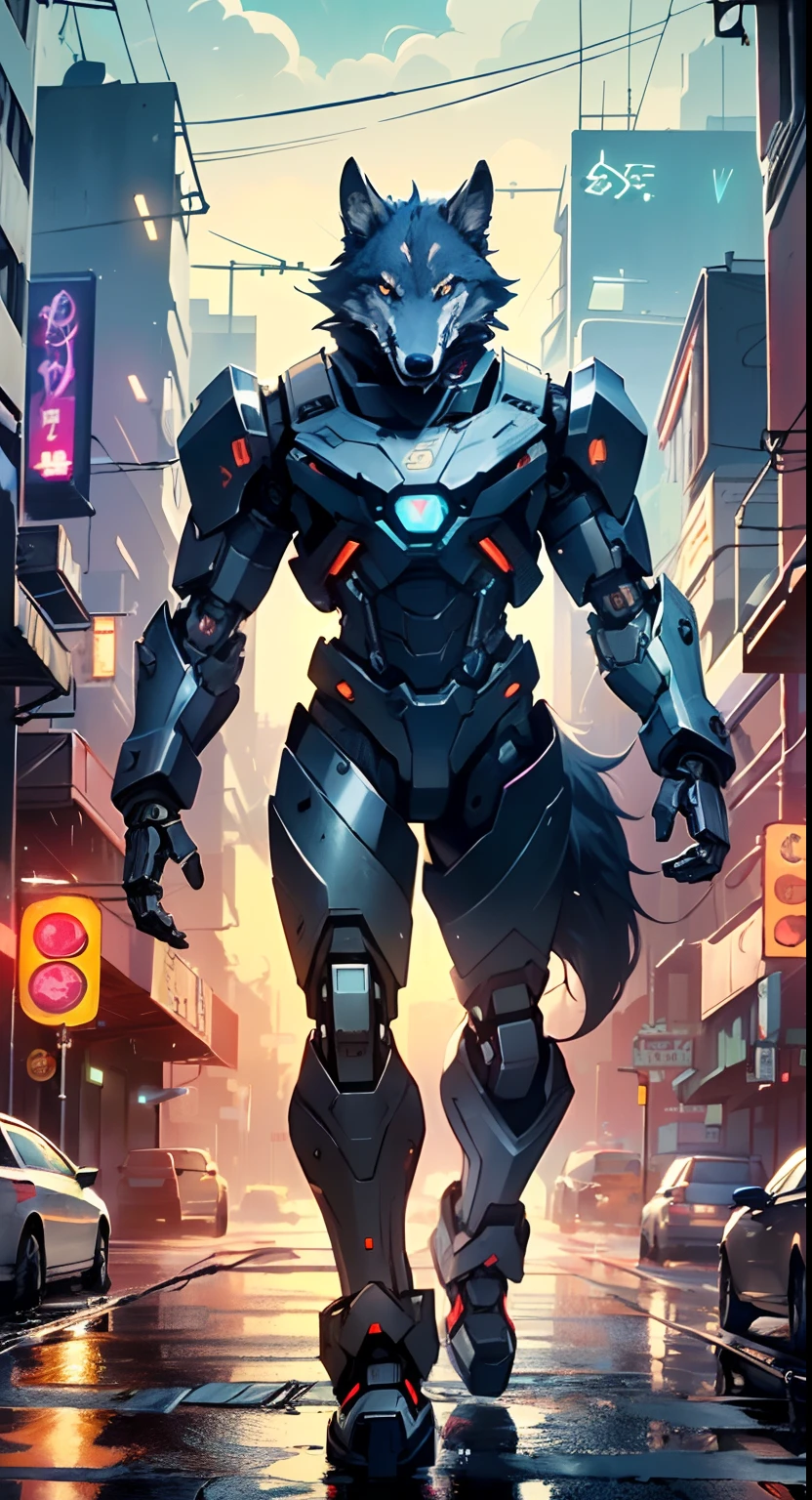 (((A mechanical wolf,cyborg wolf,cyborg-wolf,animal,wolf robot))),no human,detailed wolf,intricate mechanic wolf,robot animal,

(dynamic pose:1.0),solo focus,(centered,scale to fit dimensions,Rule of thirds),

(dynamic pose:1.0),solo focus,embarrassed,(centered,scale to fit dimensions,Rule of thirds),

cyberpunk city by the ocean at night, with bright neon signs and dark stormy clouds and puddles, scenery:1.25,

highres, sharp focus, (ultra detailed, extremely detailed), (photorealistic artwork:1.37),(extremely detailed CG unity 8k wallpaper),((synthwave background theme)),(((vibrant colors))),(intricate background),(masterpiece),(best quality),