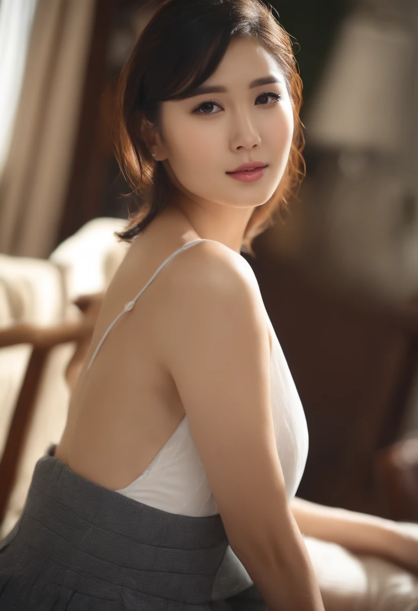 ((top-quality、8K、tmasterpiece、porate:1.3)), fores, Disposable Camera, 35㎜ film, high high quality, A woman's voice, jpn, Middle-aged woman, Beautuful Women,, 41 years old, Plump body, wavey hair, Wrinkles at the corners of the eyes, droid、Messy room、Kitchen in the apartment、Raw feet、hands on desk、vera、barechested、teaxs、The 、just wear nothing