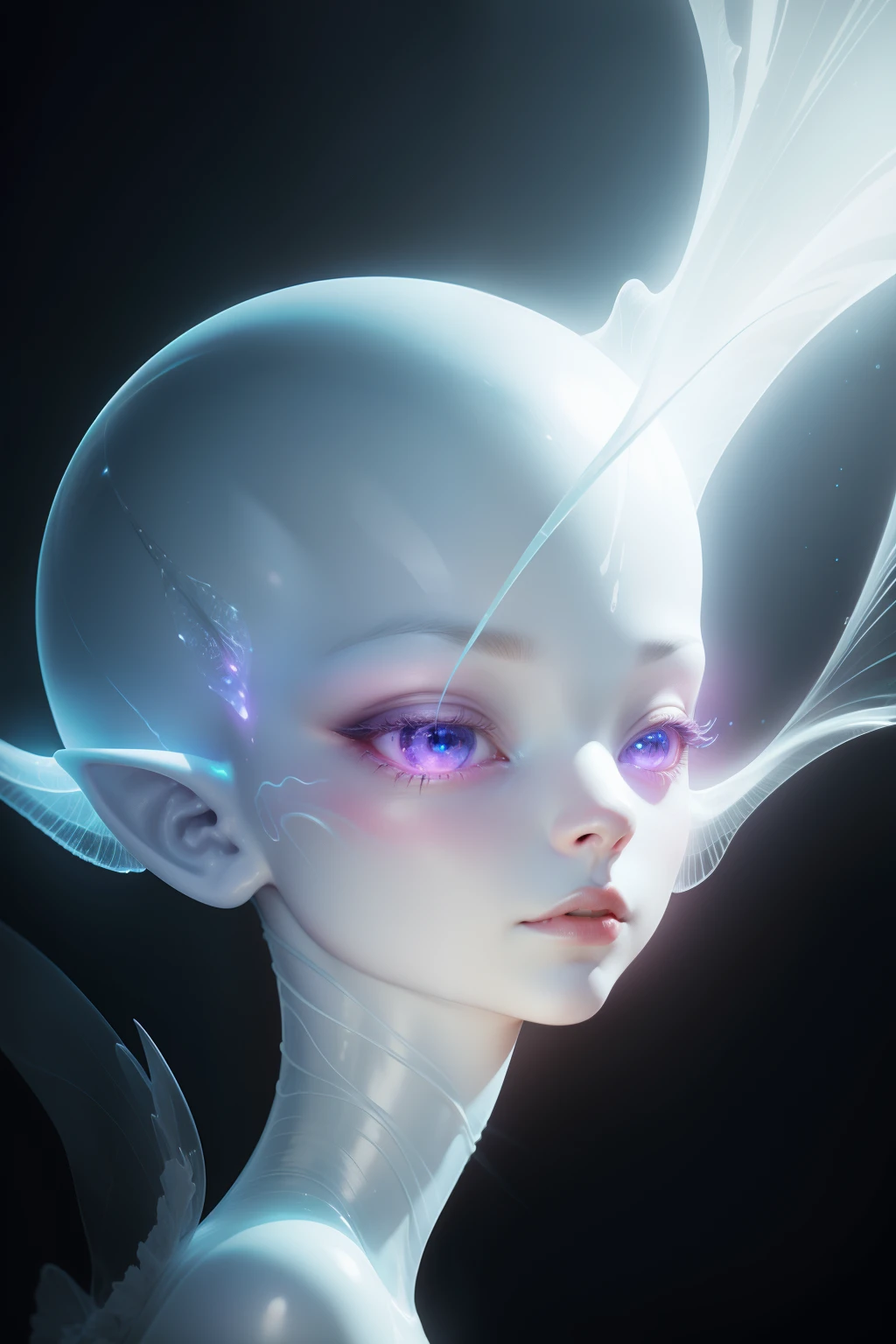 Translucent ethereal alien close-up
