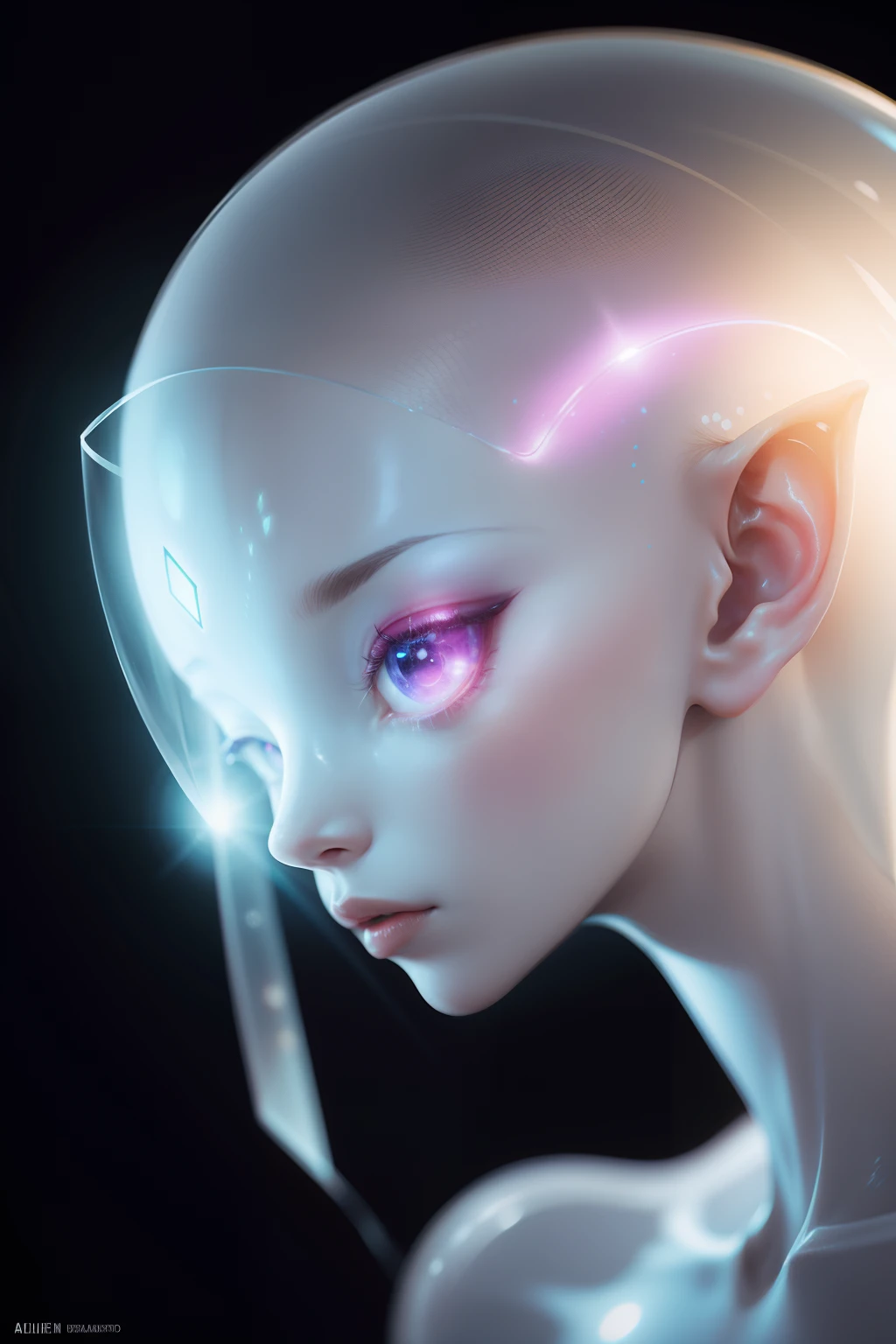Translucent ethereal alien close-up