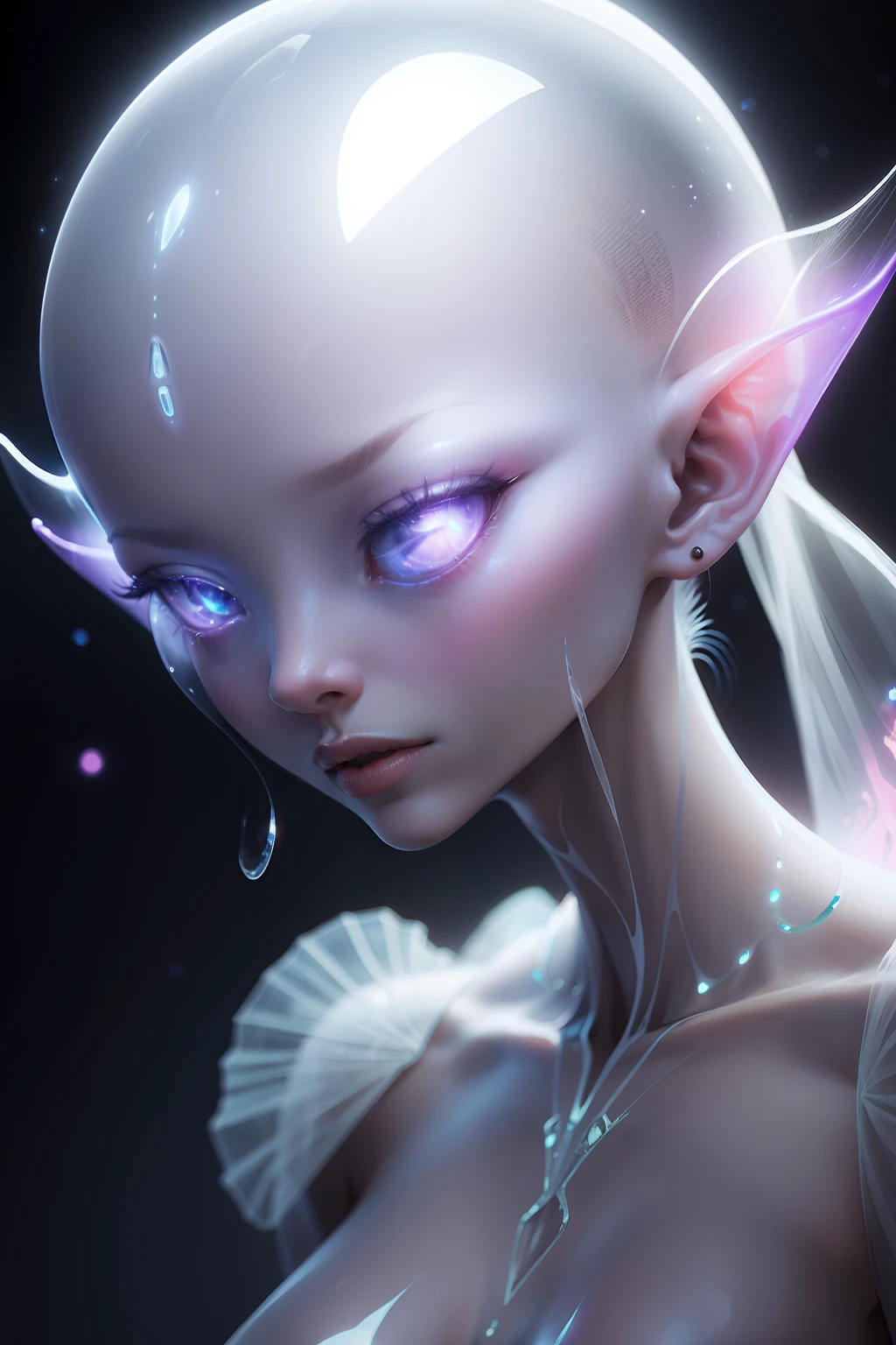 Translucent ethereal alien close-up