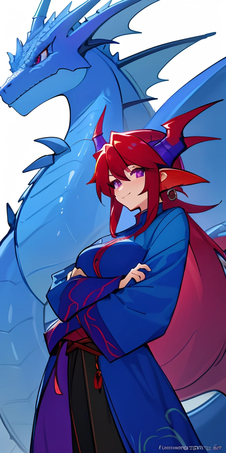 a drawing of a blue dragon with a purple and red hair, anthro dragon art, anthro lizard, young female anthro dragon, but as an anthropomorphic dragon, as an anthropomorphic dragon, as a d & d monster, commission for high res, complex fantasy character