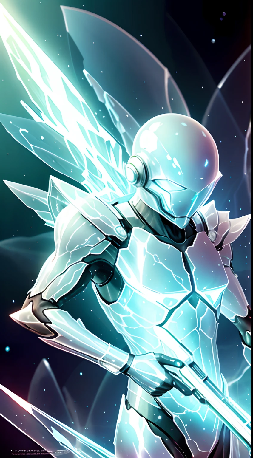 Translucent ethereal alien warrior