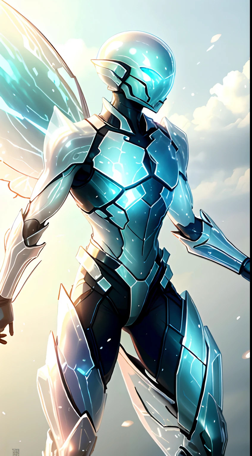 Translucent ethereal alien warrior