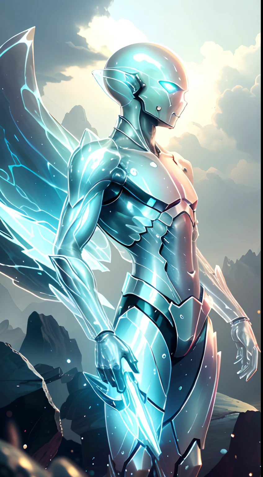 Translucent ethereal alien warrior