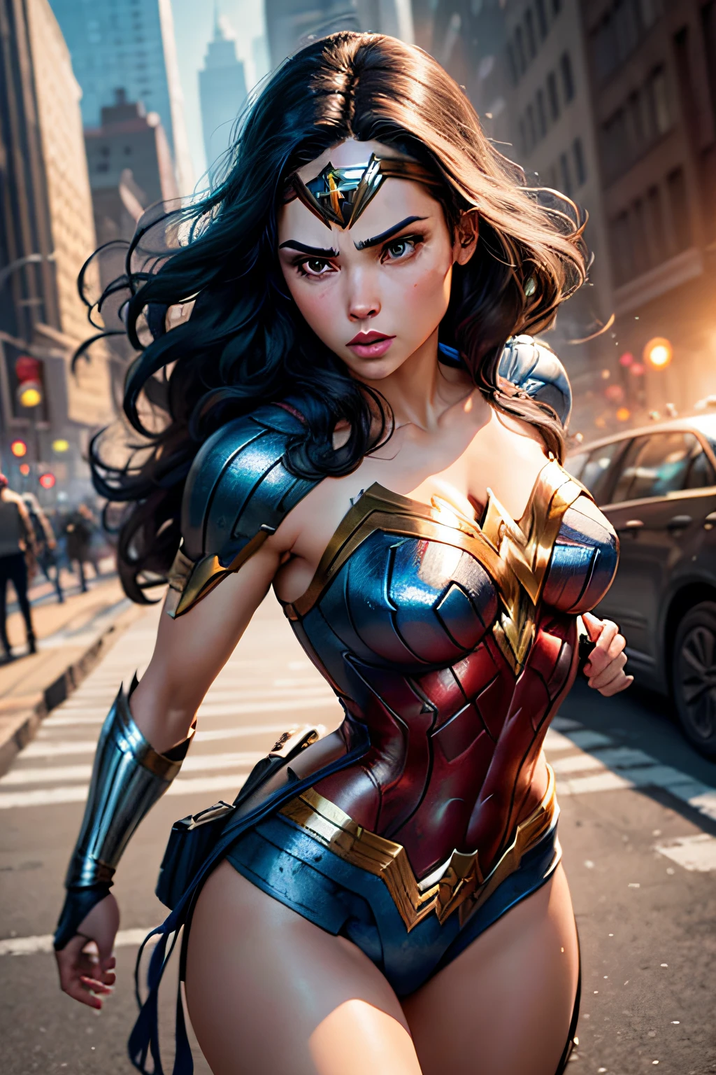 Liv Tyler, highly detailed cosplay Wonder Woman, (panties), wet legs, large breasts, lush ass, in superhero pose, hourglass body, long curly hair, detailed face, cinematic, maximum detail, city, night, storm, squat, looking at the viewer, mute colors, soft cinematic light, crazy detail, intricate detail, hyperdetail, masterpiece, 8k, (detail), hdr, high quality, ((high skin detail, skin detail)), sharp focus, 8k uhd, DSLR, high quality, film grain