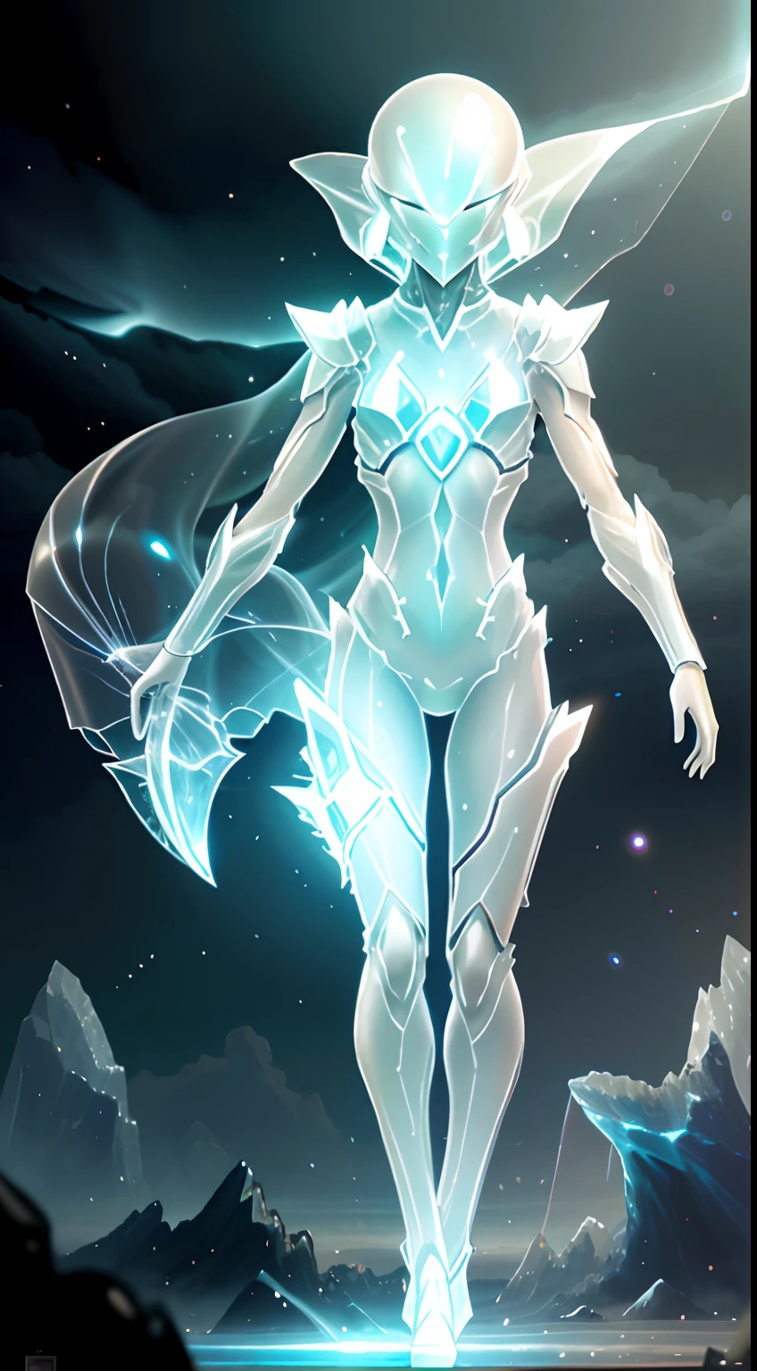Translucent ethereal alien warrior
