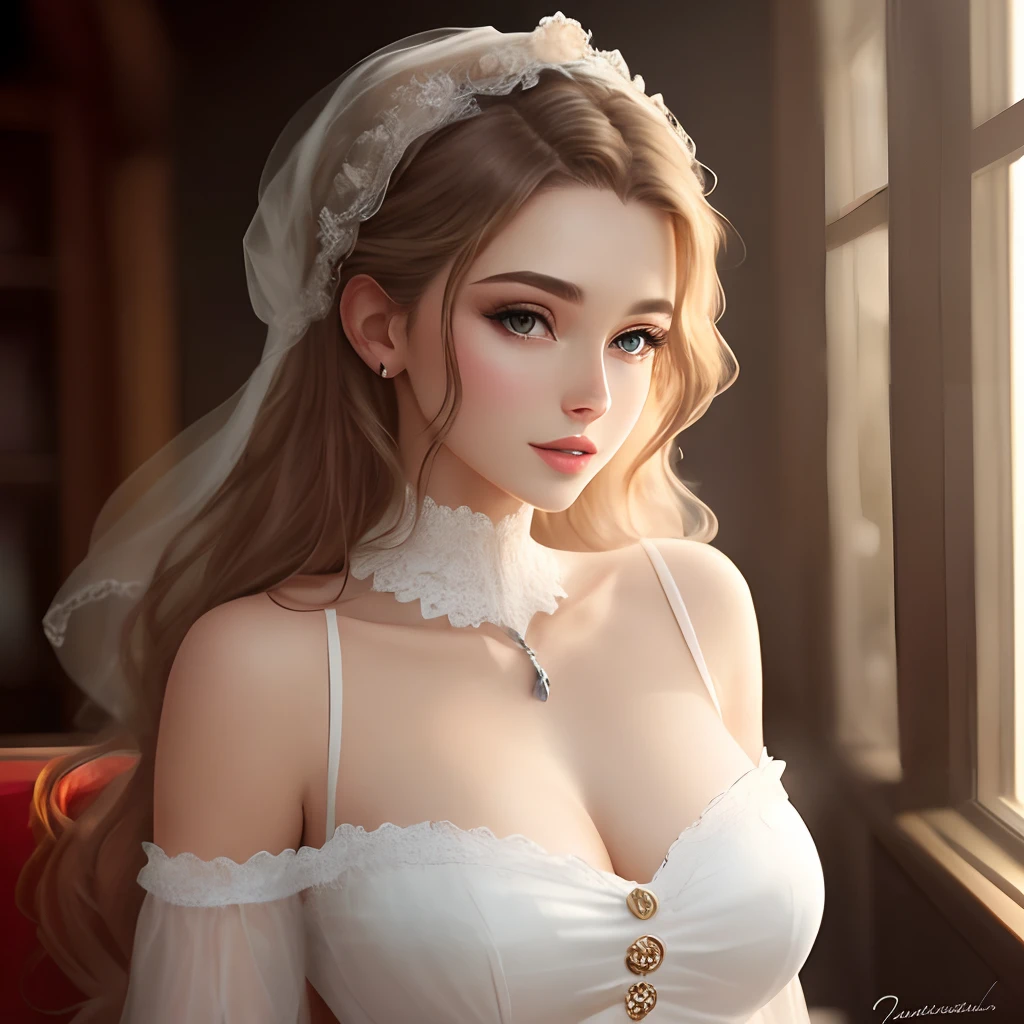 A high resolution,Leaking ,Delicate face,huge tit,