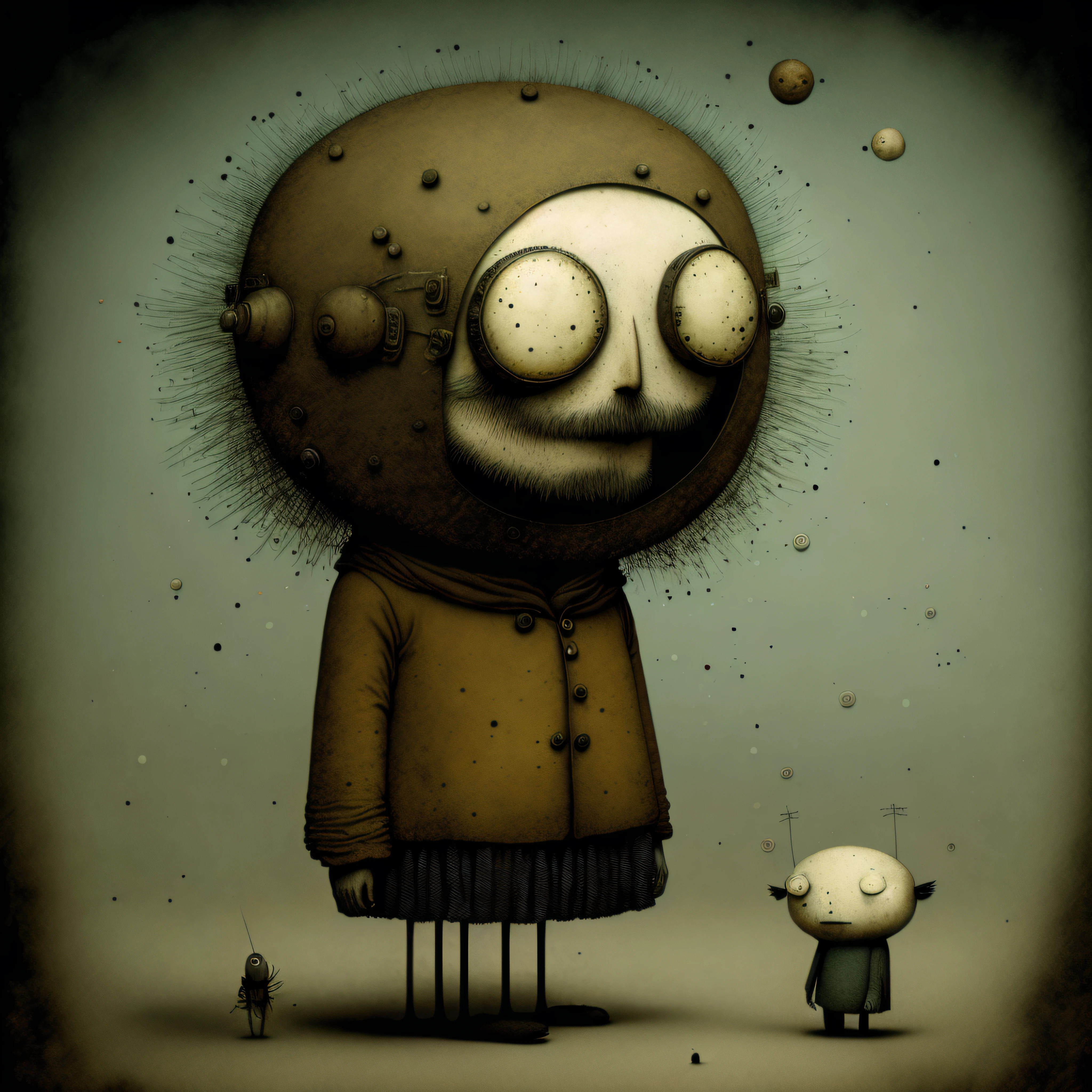 negro hero, punk, happy, upbeat, don hertzfeldt, Hieronymus Bosch, Gabriel Pacheco,negro,black ball creature