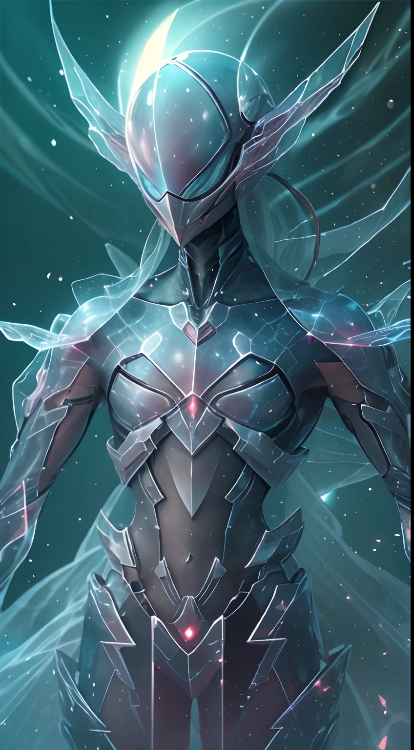 Translucent ethereal alien warrior