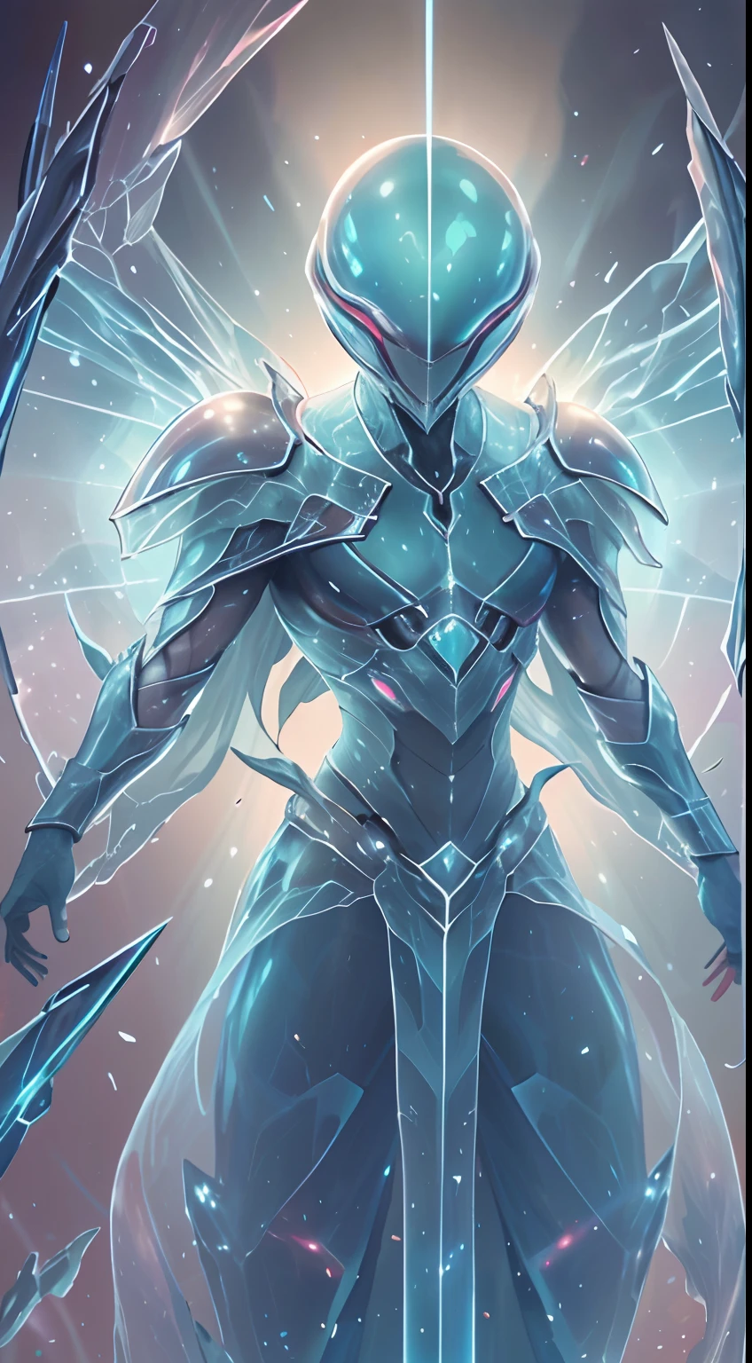 Translucent ethereal alien warrior