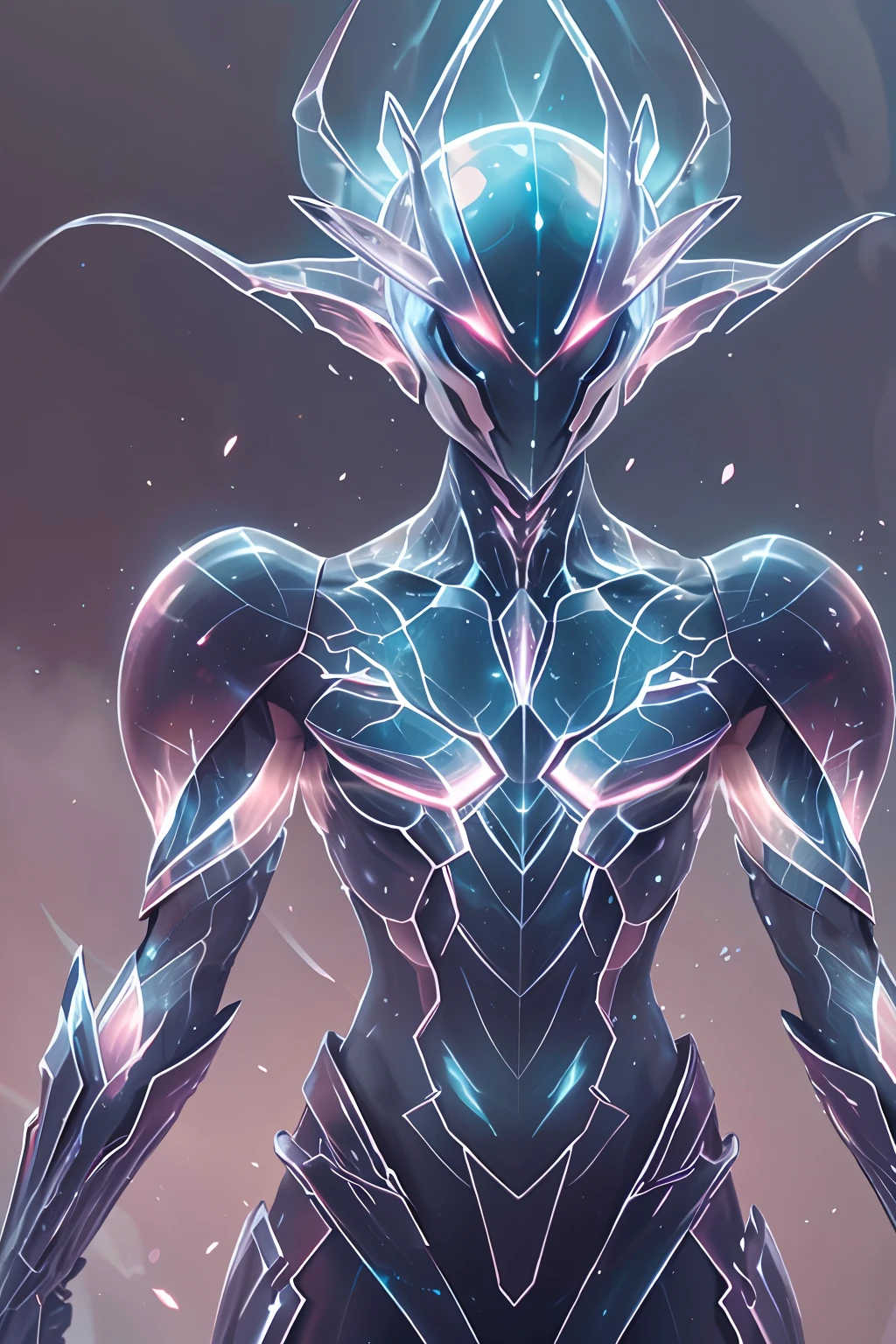 Translucent ethereal alien warrior