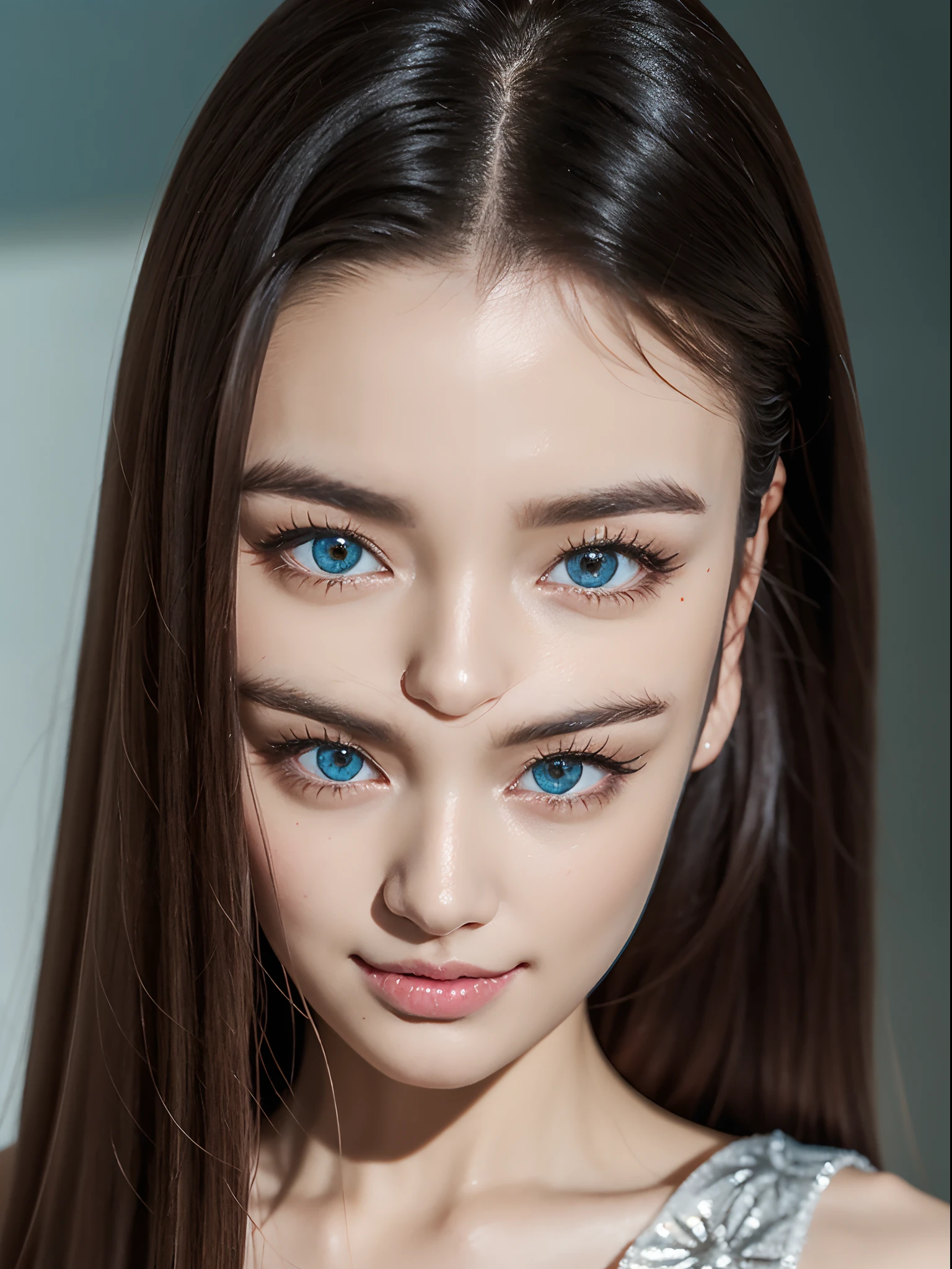 16k high quality wallpapers(Detailed eyes,Long eyelashes,Bright and colorful iris,Expressive eyebrows,Blend eyeshadow perfectly,Eyes sparkle,Reflective eyeballs,Heterochromia),(Silver-blue long-haired girl 0.8 lots of hair 1。3 Delicate hair 1。2),(Long transparent dress,floral patterns:1.4,),(Gorgeous and delicate glowing little butterfly hair ornament,brilliant colorful,Fine engraving,Shine brightly,The attention to detail,The jewelry is of high quality,Extremely high image quality)White Skin Skin,Seductive smile emoji,Close-up shot