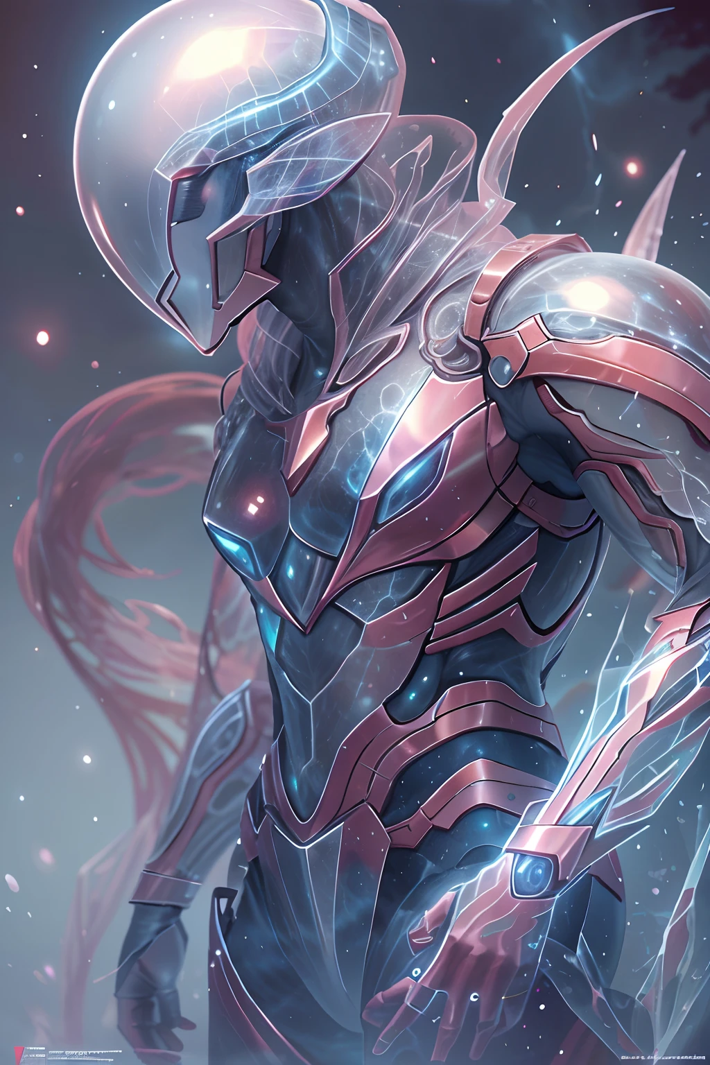 Translucent ethereal alien warrior