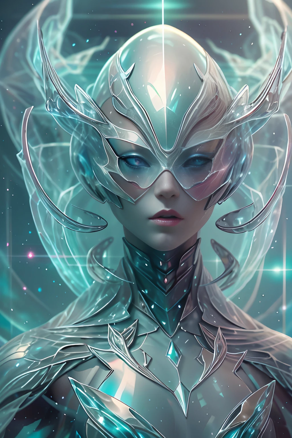 Translucent ethereal alien warrior