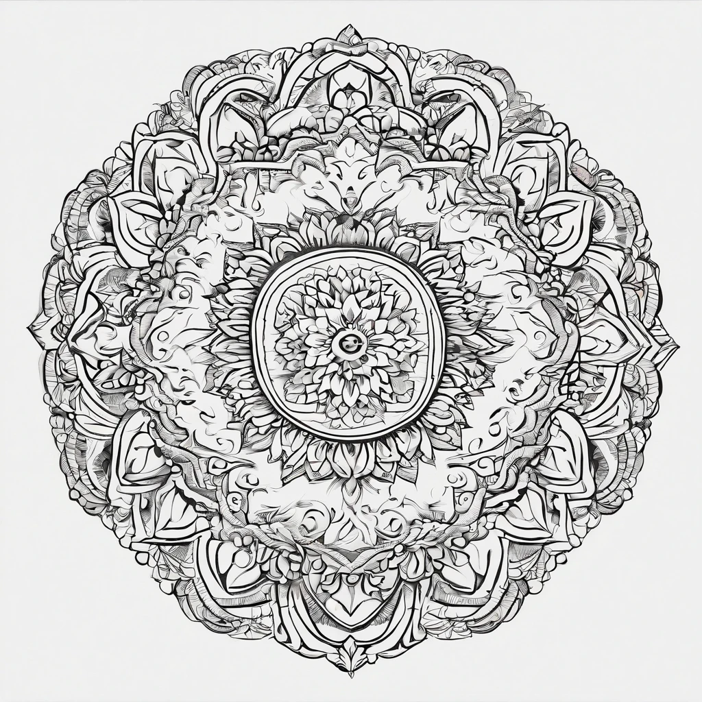 Mandala illustration background white,A circle with a border,chinoiserie pattern,lotus flower,Large lotus in the center,Perimeter fine line decoration,The art of embroidery,Oriental fabric design,ancient china art style,The picture is visually harmonious,The picture is simple,8K,luminance,naturey,The full image is not cropped,