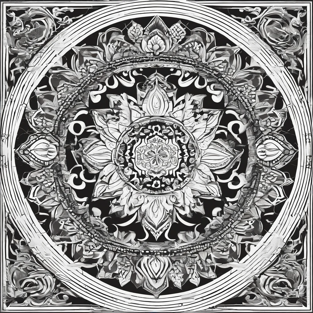 Mandala illustration background white，A circle with a border，chinoiserie pattern，lotus flower，Large lotus in the center，Perimeter fine line decoration，The art of embroidery，Oriental fabric design，ancient china art style，The picture is visually harmonious，The picture is simple，8K，luminance，naturey，The full image is not cropped，