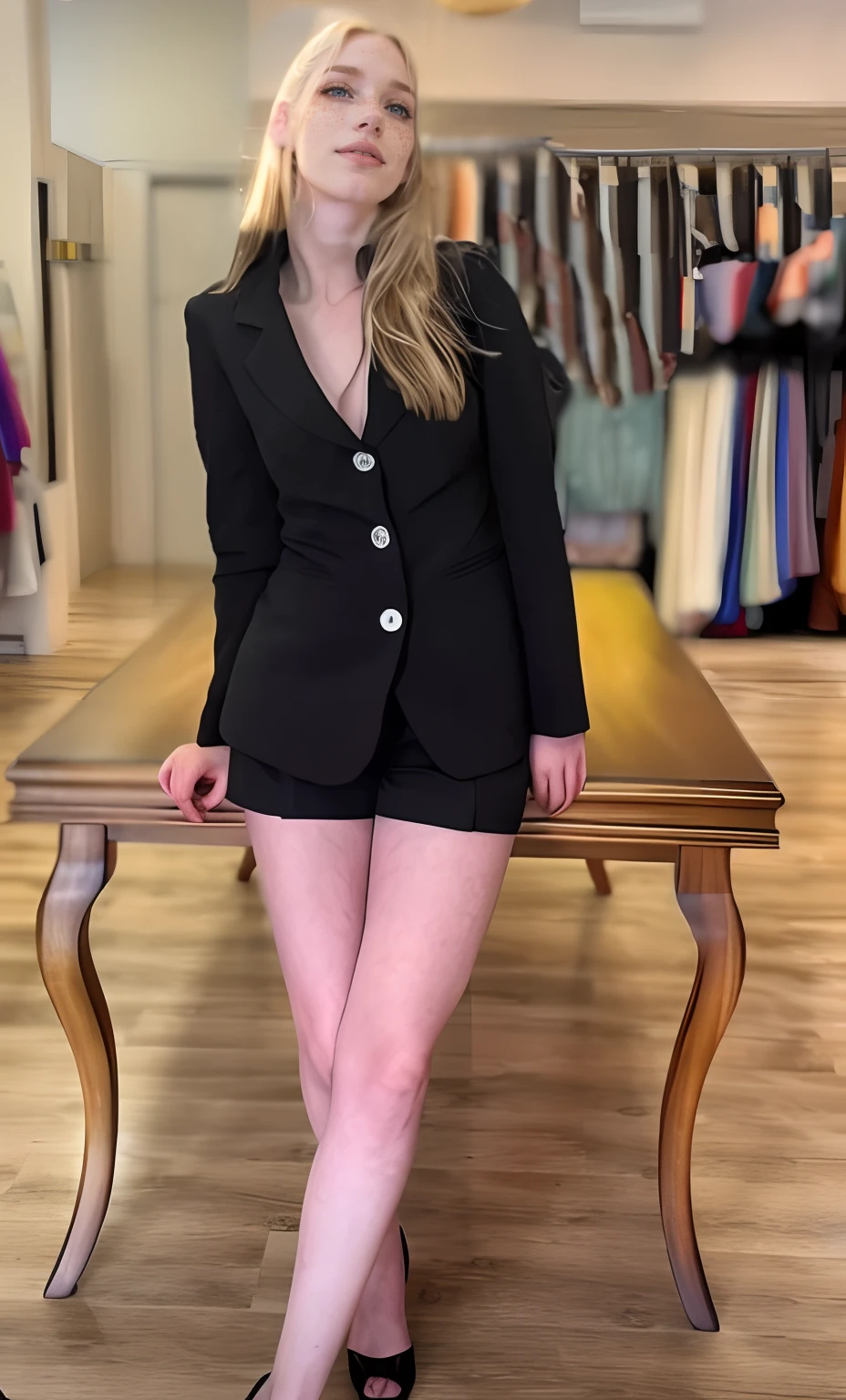 Rosto de uma mulher, americana, 25 anos, pale skin and freckles, olhos cinzas, nariz delicado, soft and delicate lips, cabelo blondie cinza longo e ondulados, sorriso meigo